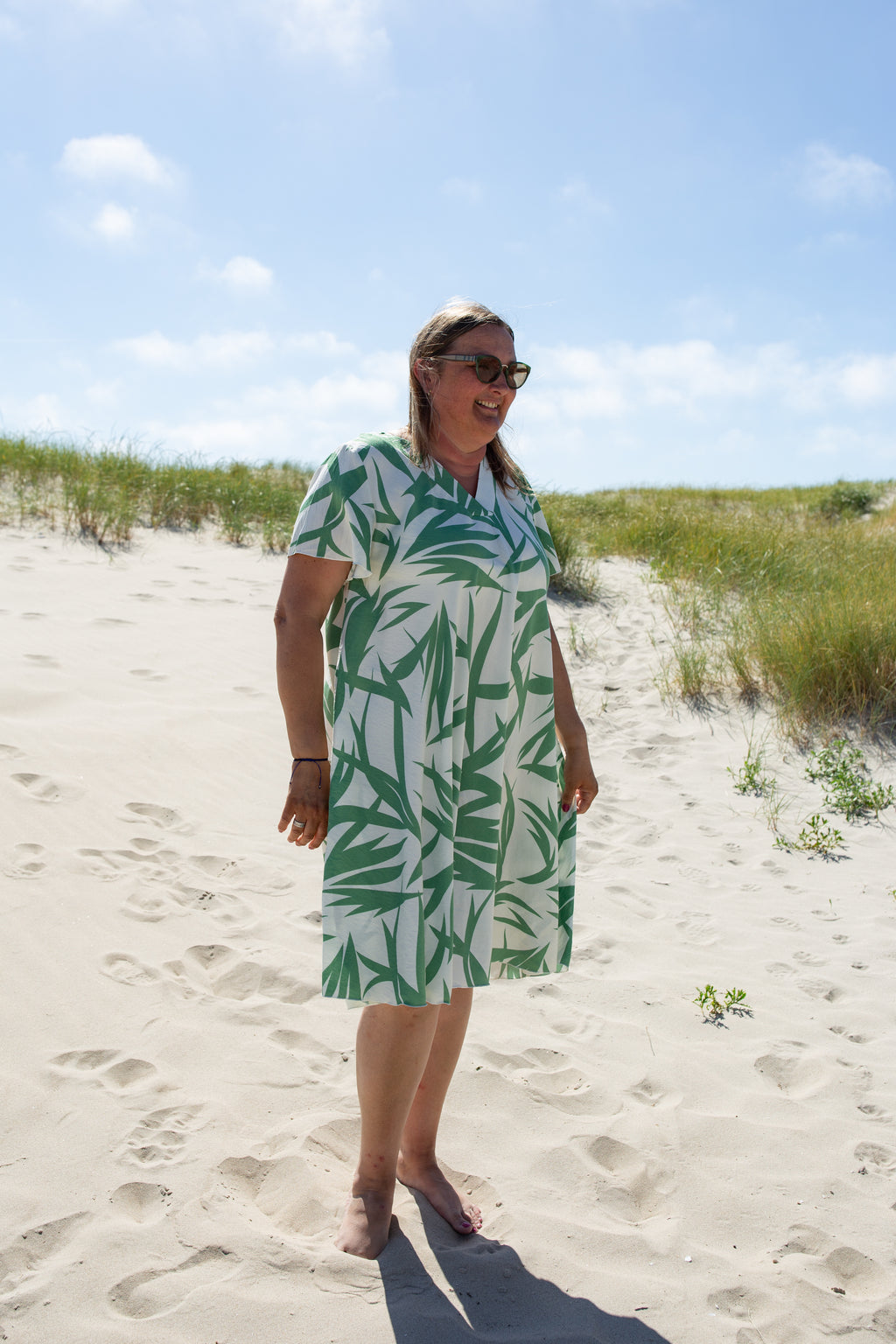 SAVANNAH VERTE _ Robe mi-longue