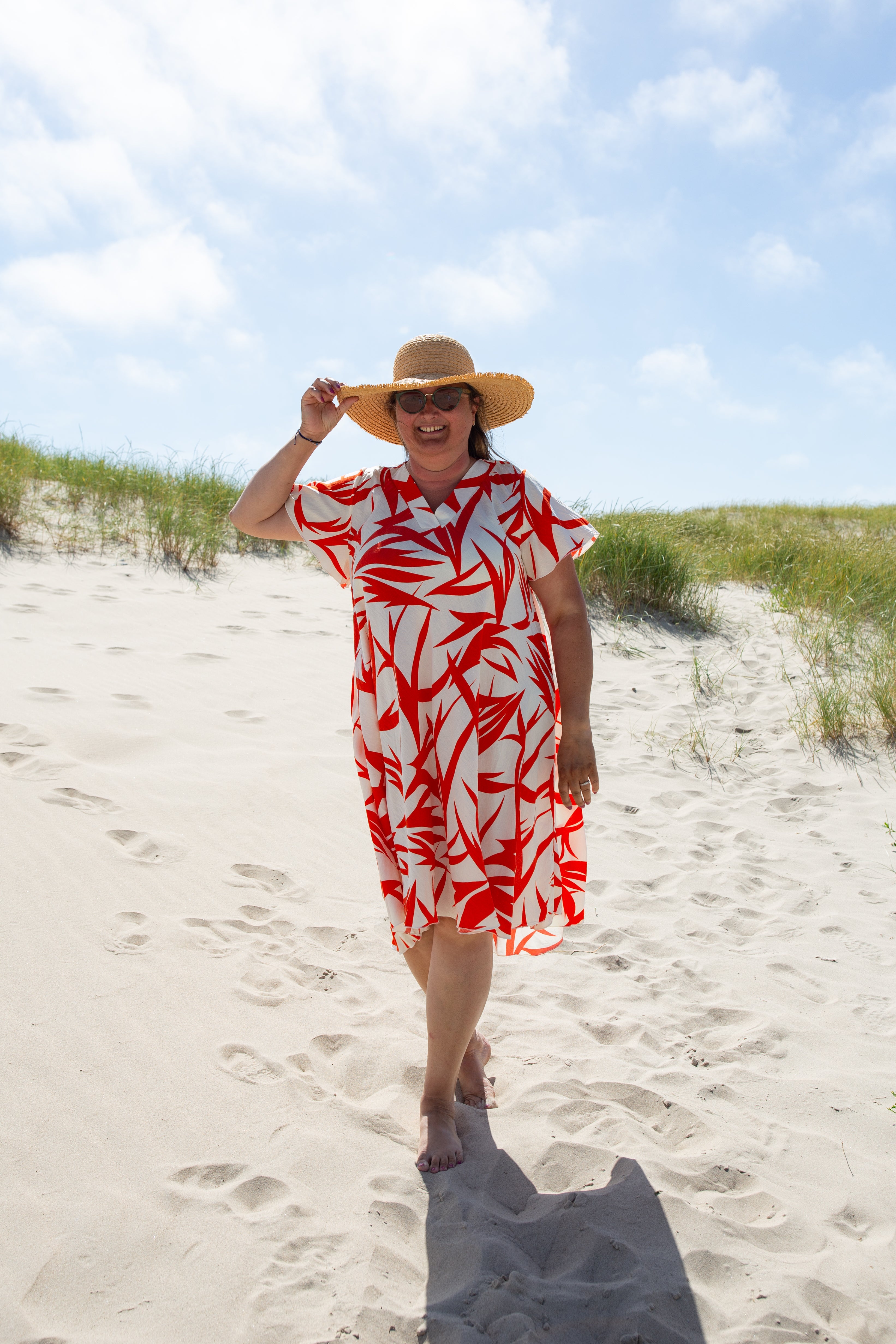 SAVANNAH ORANGE _ Robe mi-longue