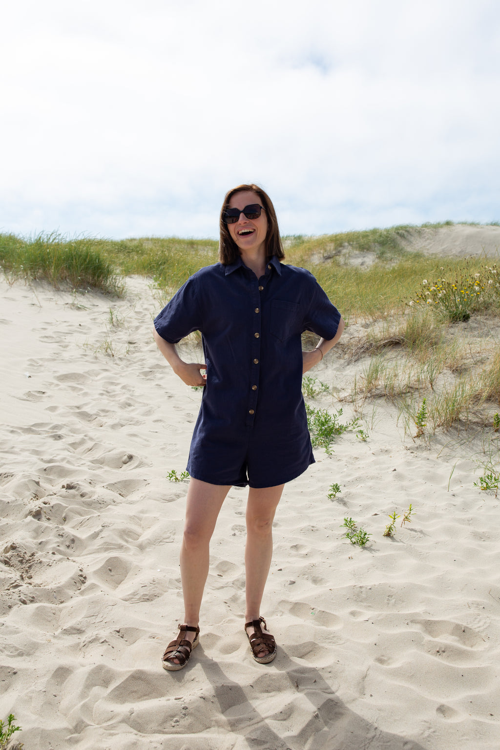 JADE BLEUE _ Combishort à poches