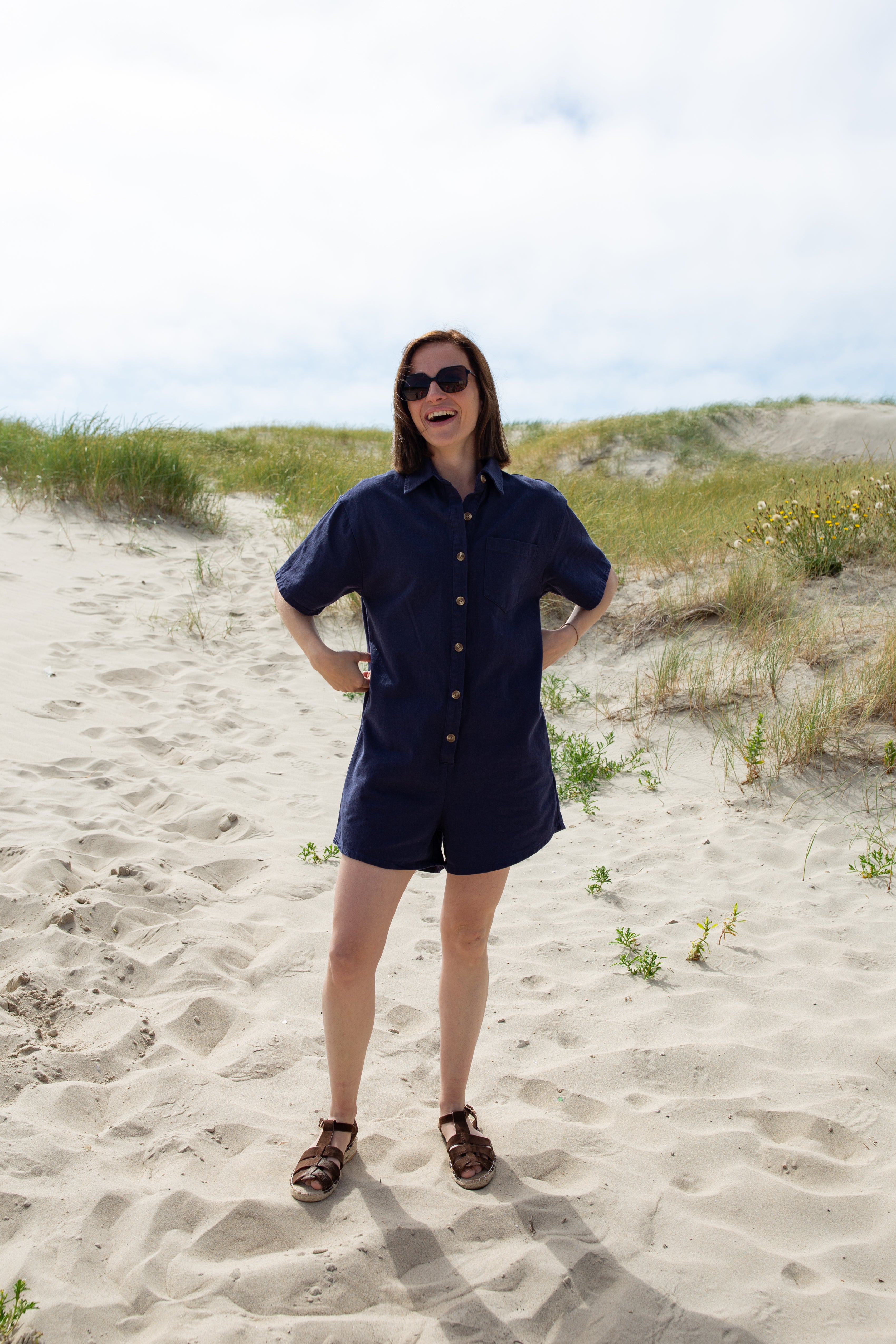 JADE BLEUE _ Combishort à poches