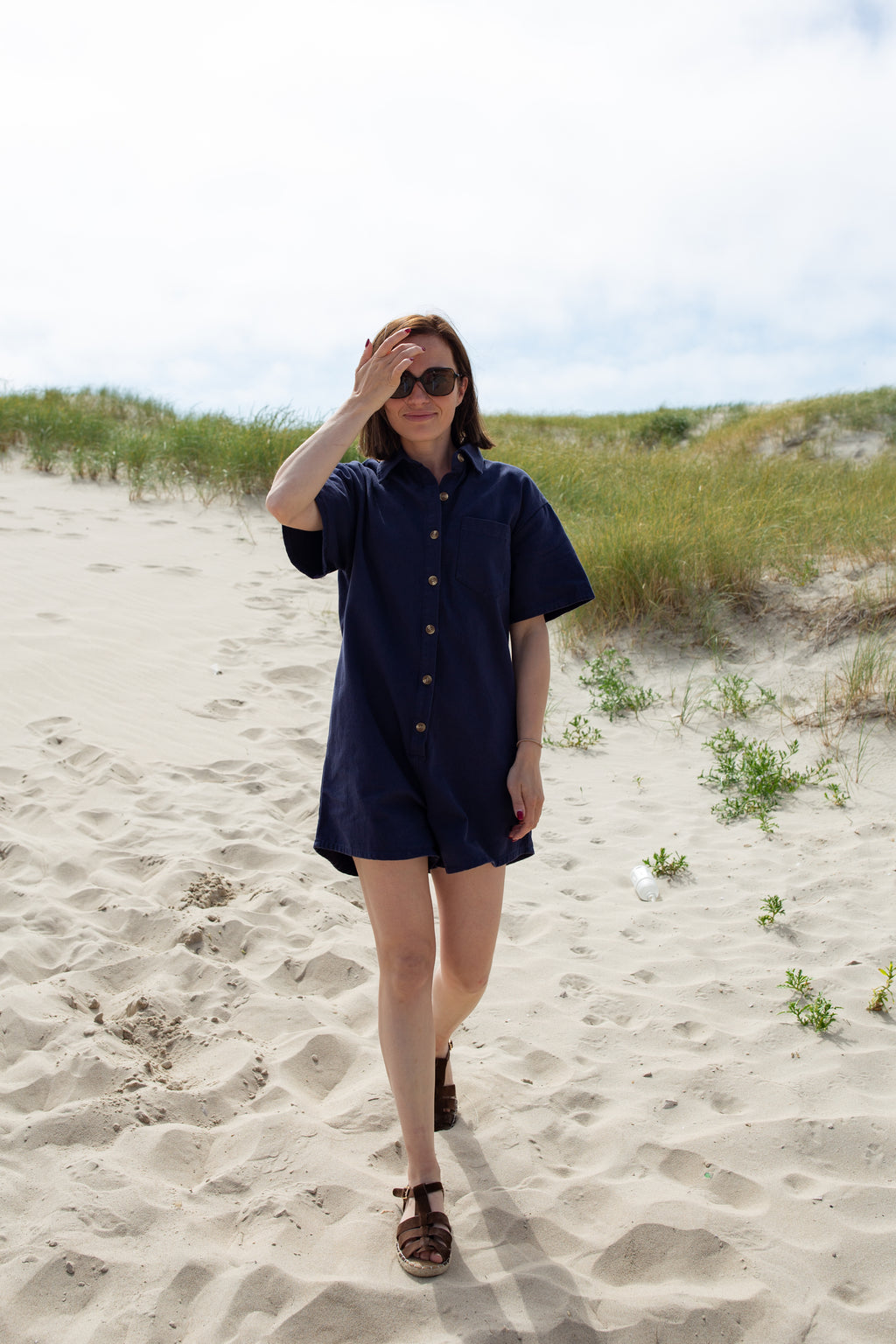 JADE BLEUE _ Combishort à poches