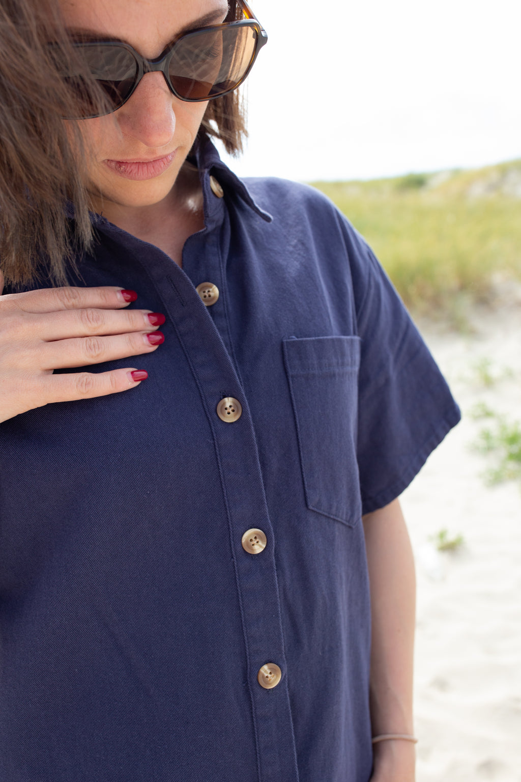JADE BLEUE _ Combishort à poches