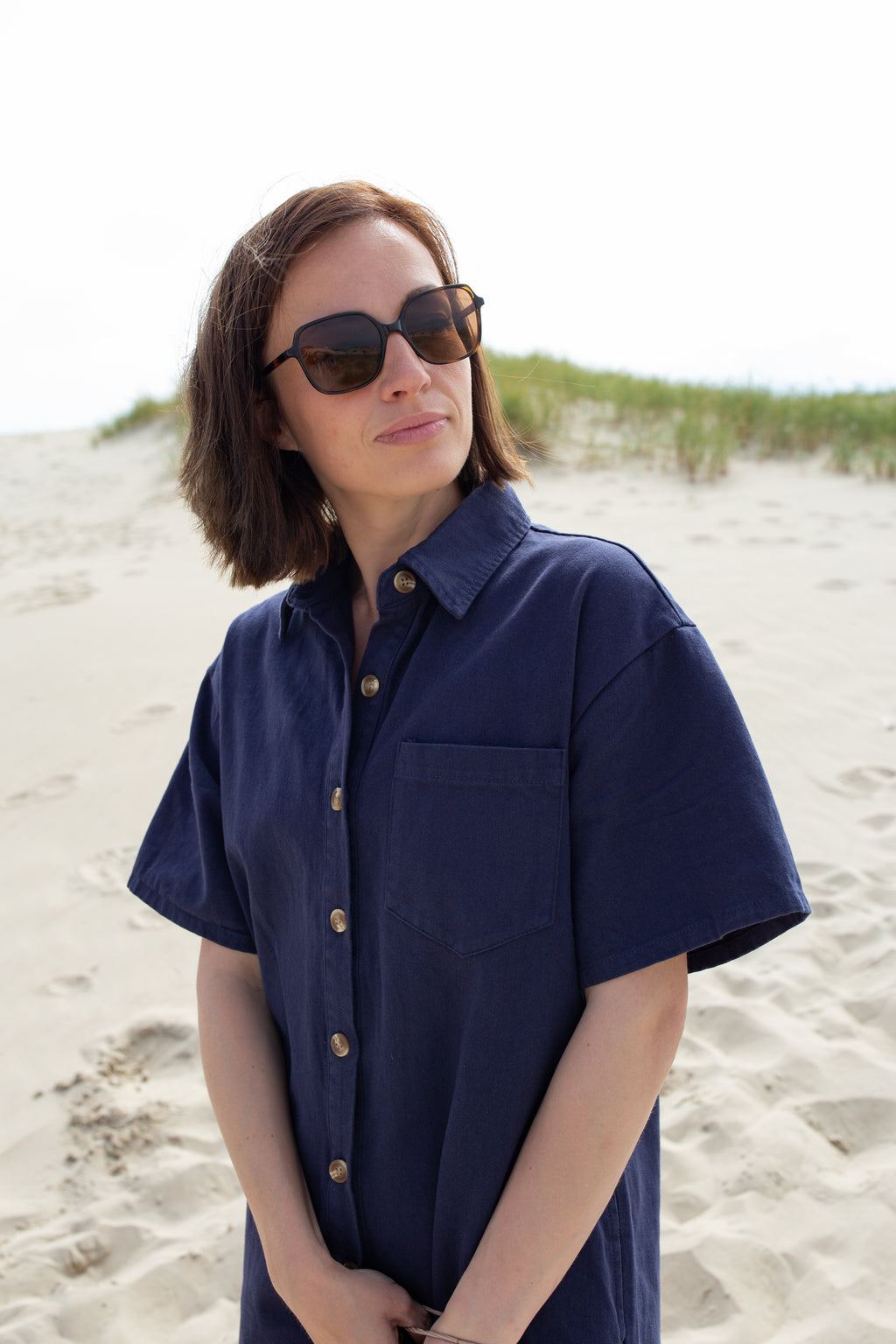 JADE BLEUE _ Combishort à poches