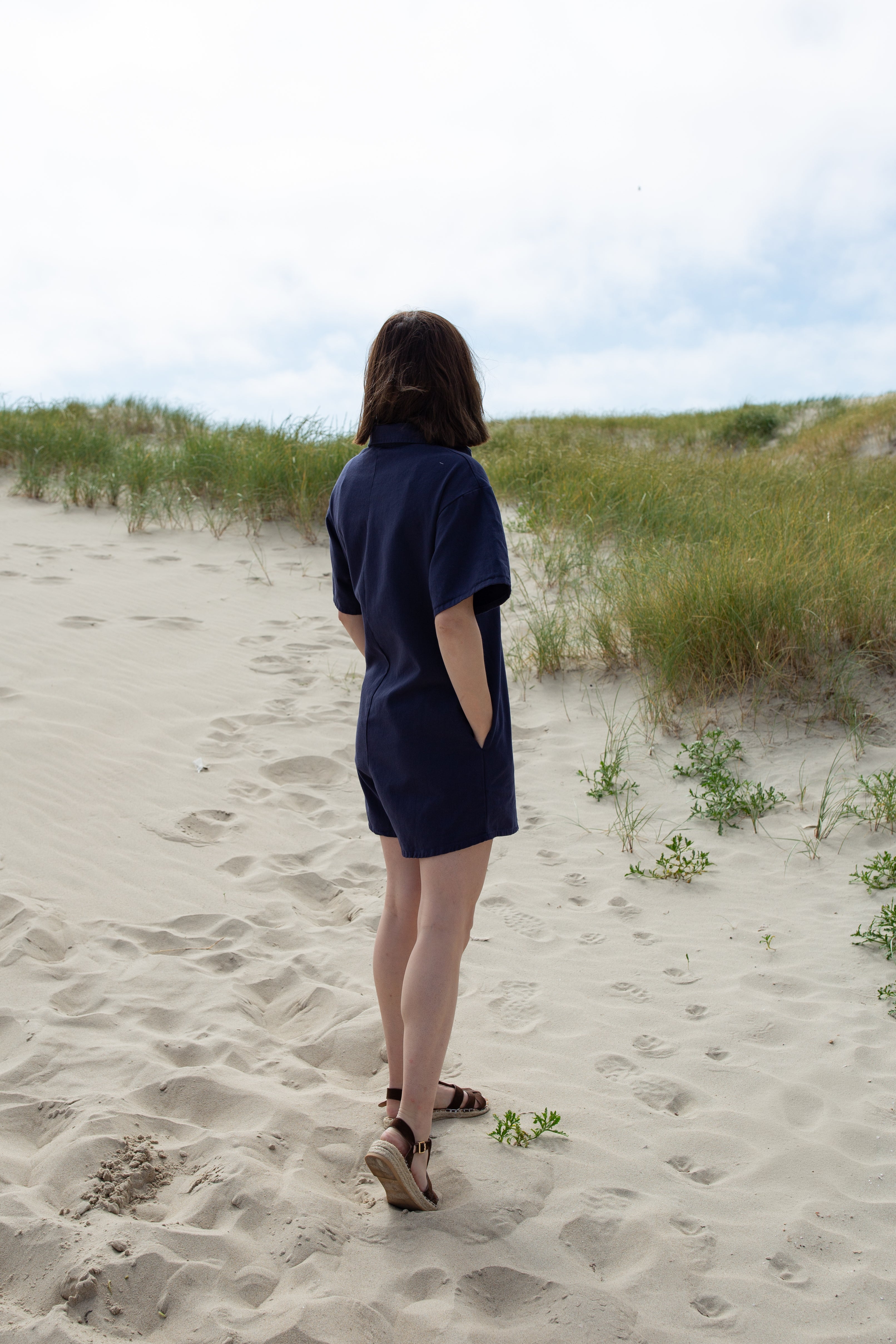 JADE BLEUE _ Combishort à poches