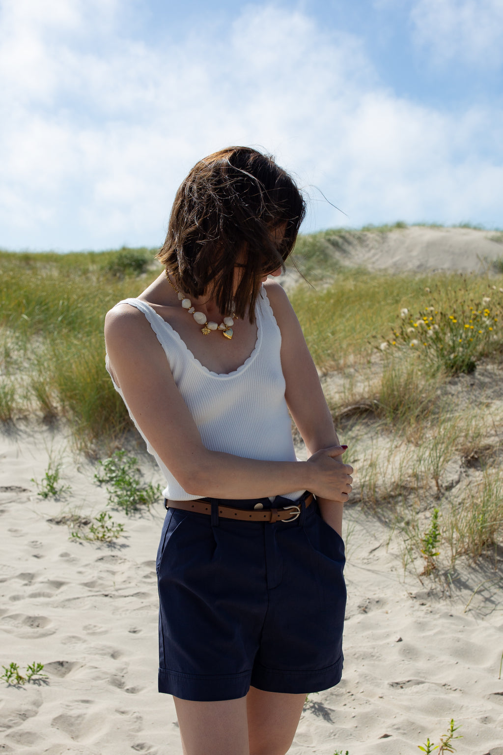 NAÏA BLEU _ Short à ceinture