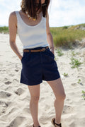 NAÏA BLEU _ Short à ceinture