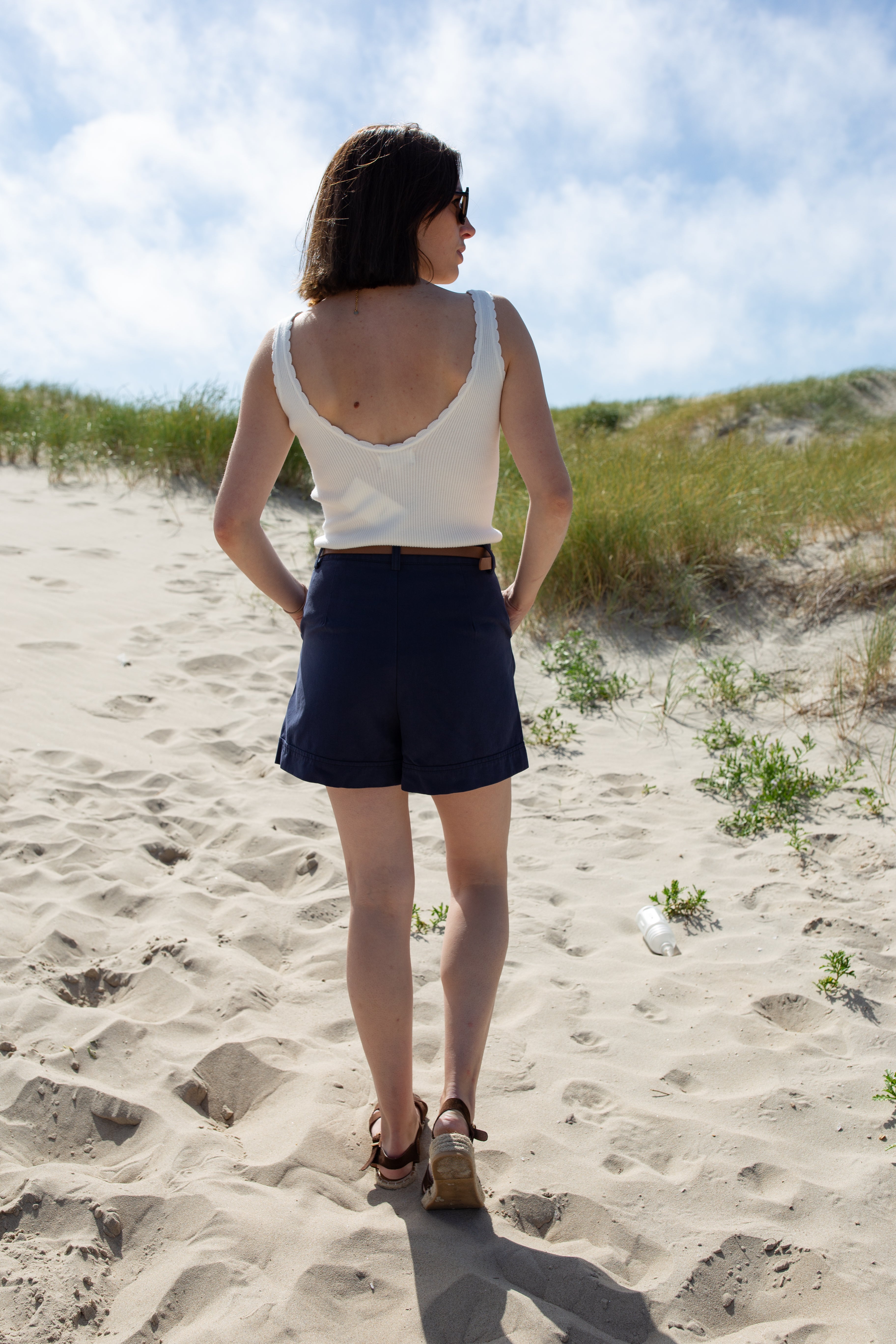 NAÏA BLEU _ Short à ceinture