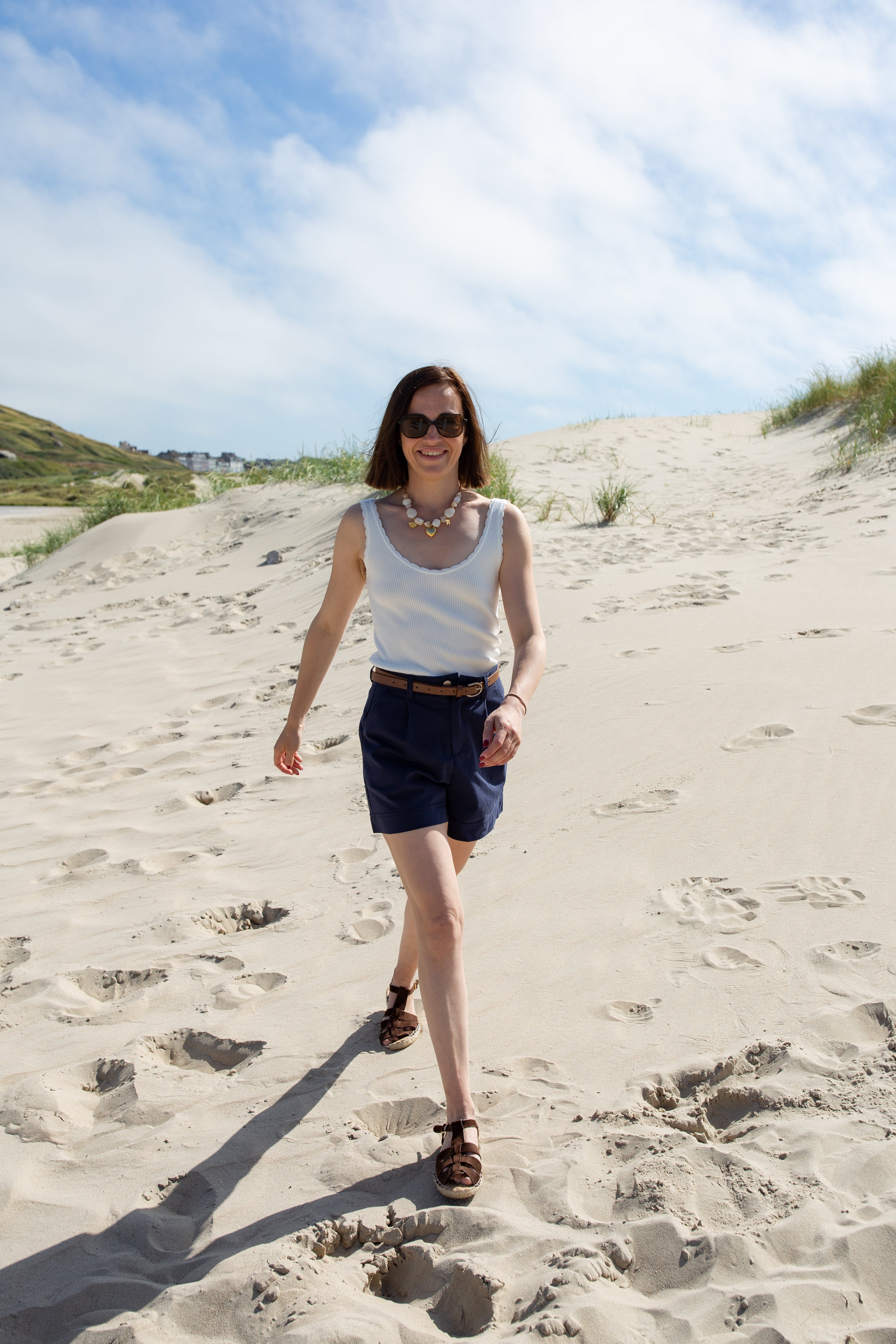 NAÏA BLEU _ Short à ceinture
