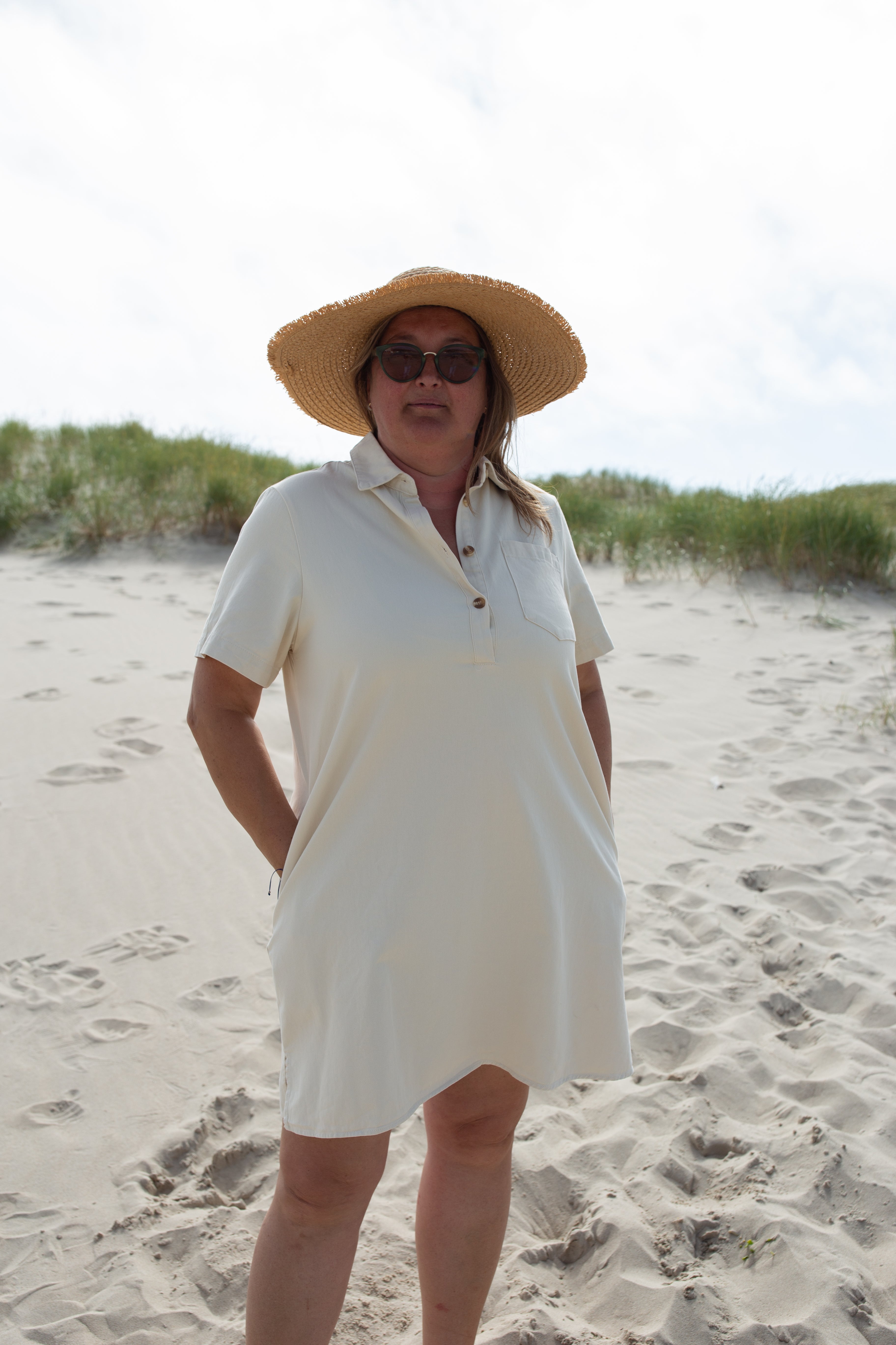 CAMILLE BEIGE _ Robe Col Chemise