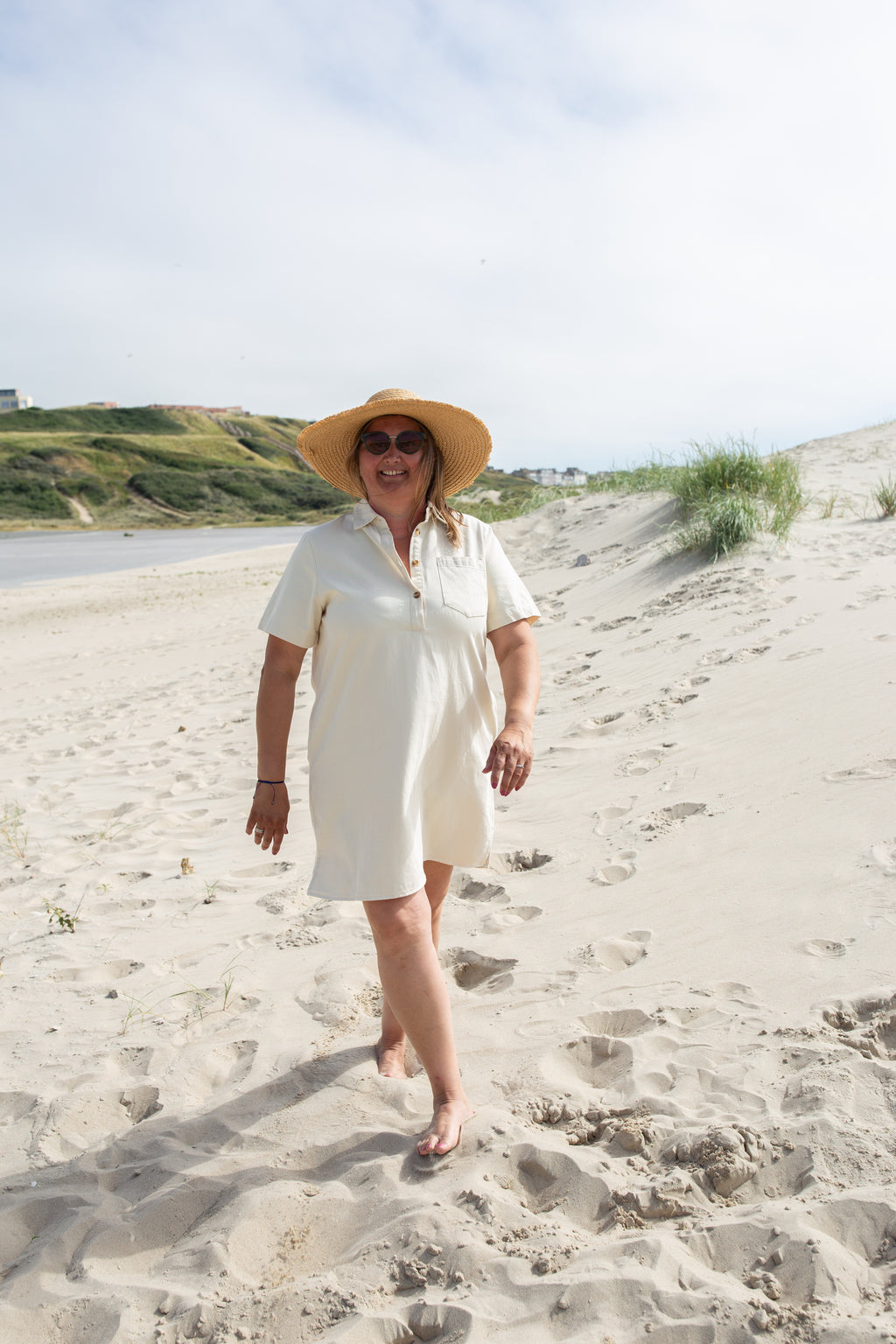 CAMILLE BEIGE _ Robe Col Chemise