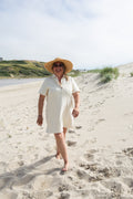 CAMILLE BEIGE _ Robe Col Chemise