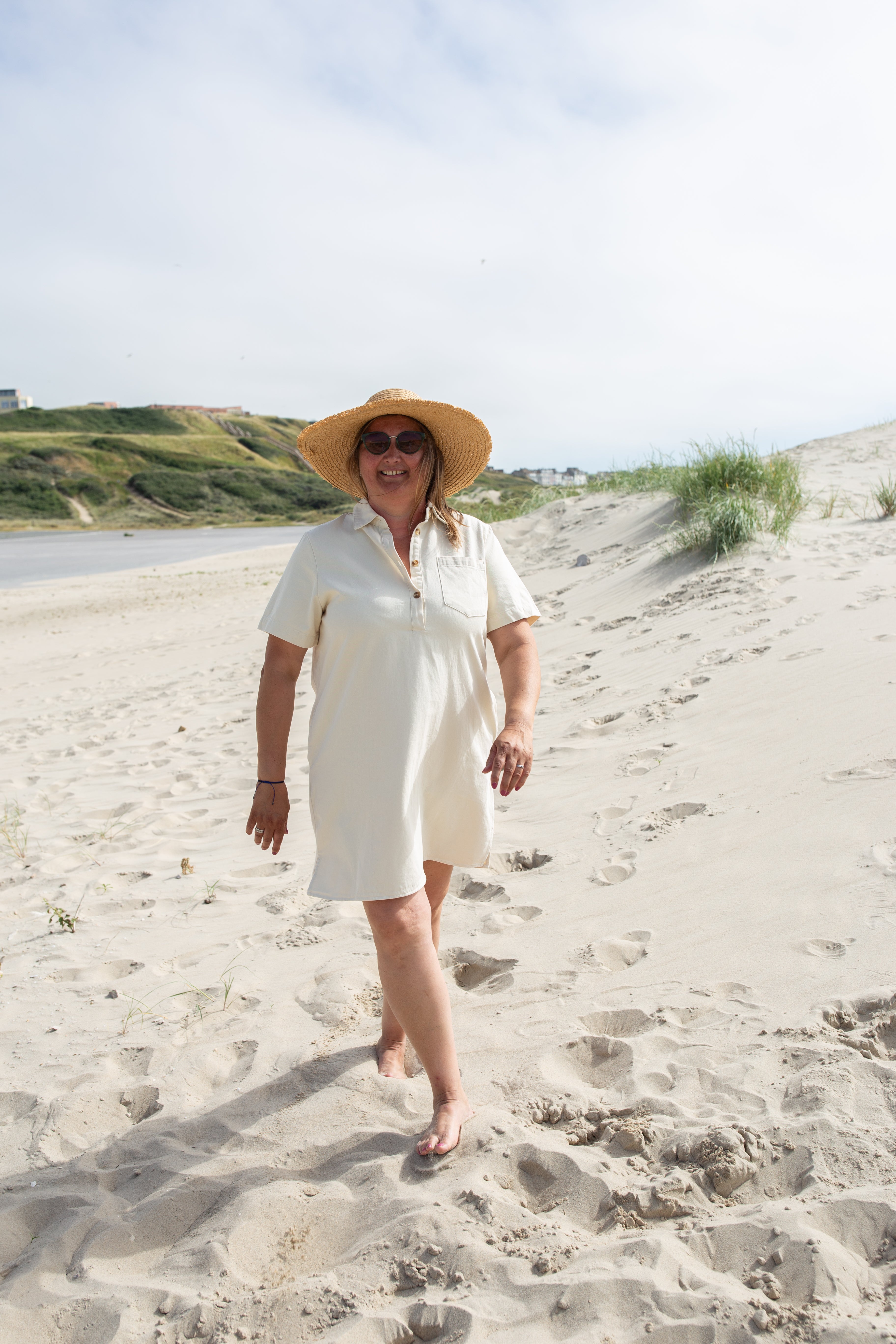 CAMILLE BEIGE _ Robe Col Chemise