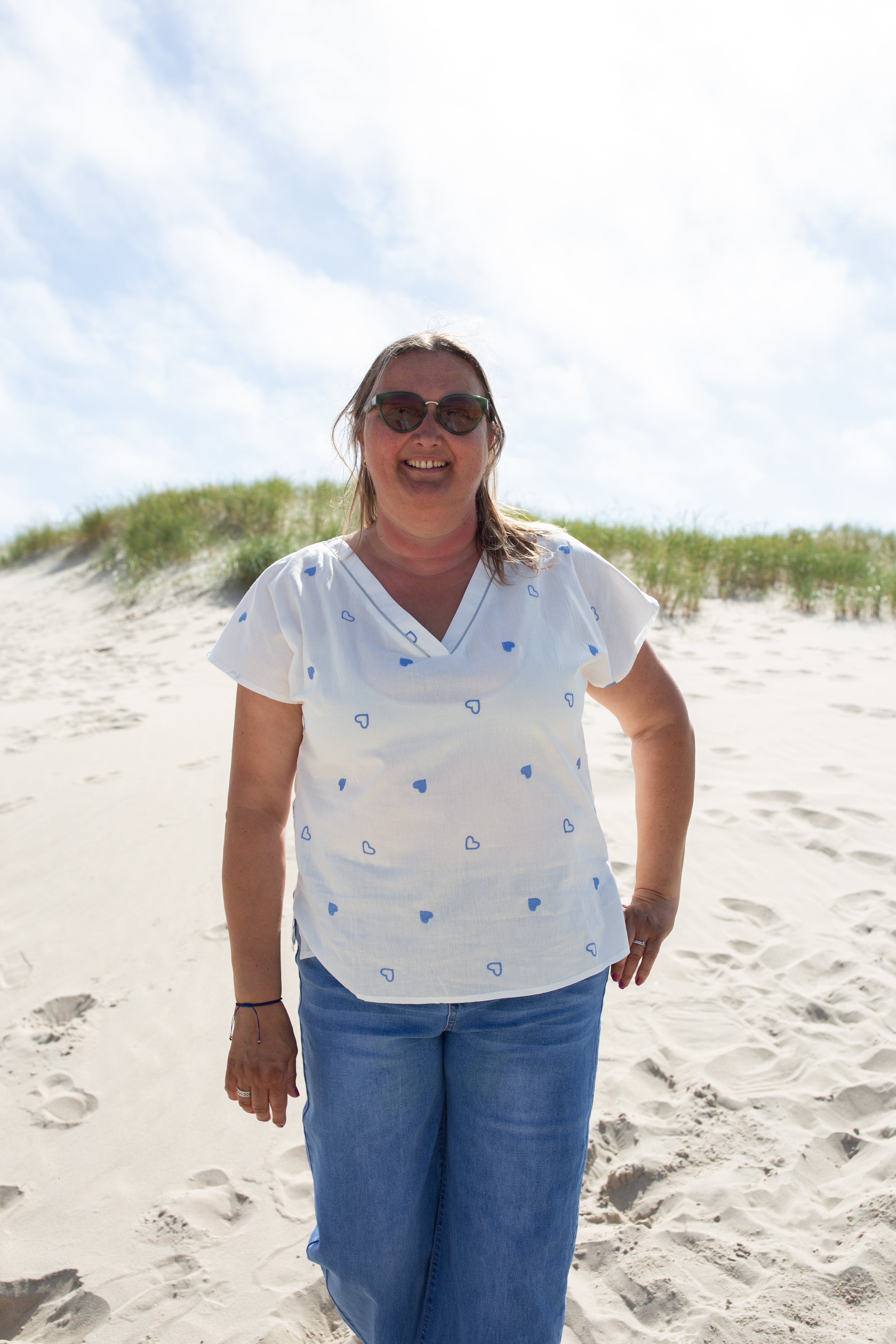 COLETTE BLEU _ Blouse Cœur