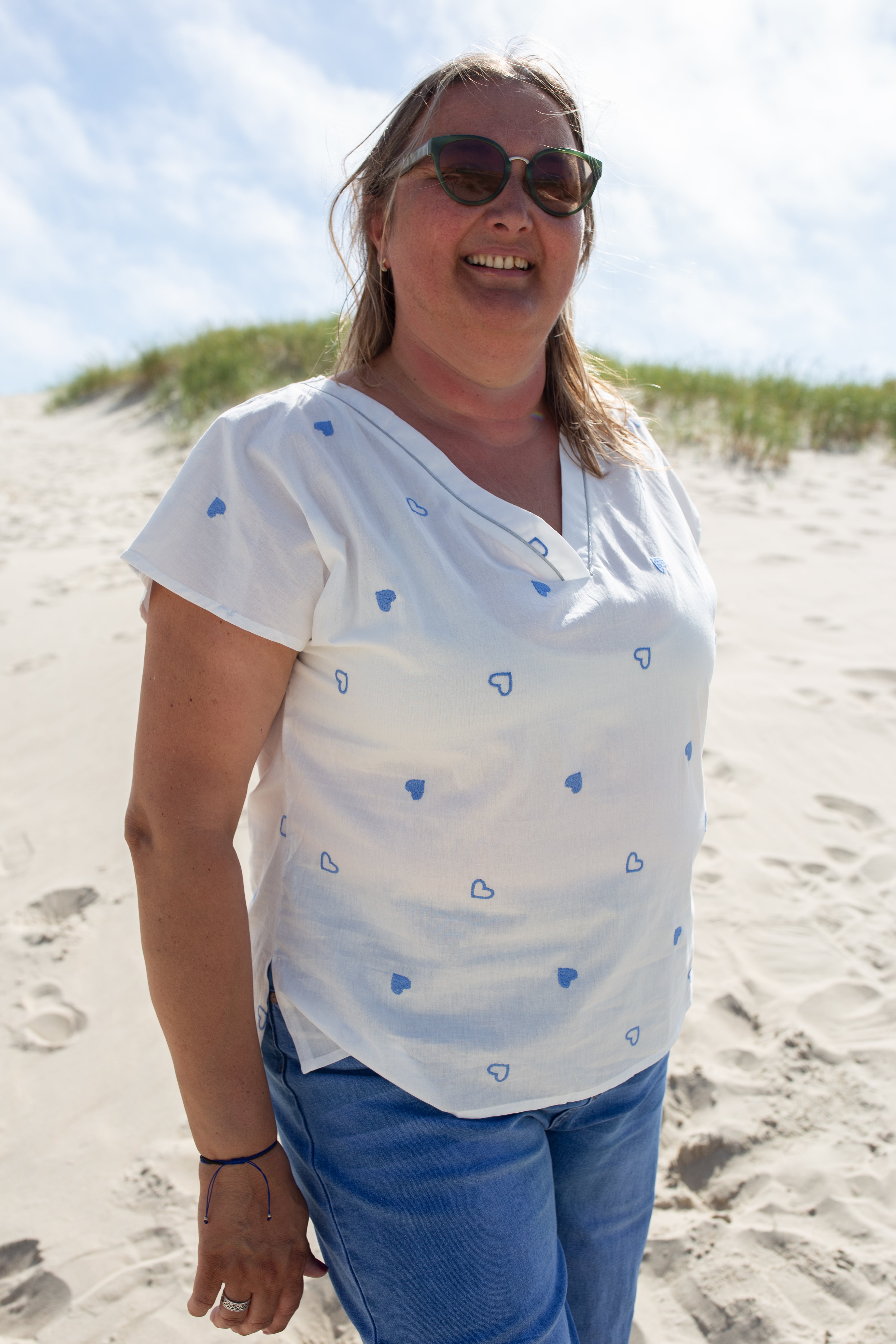 COLETTE BLEU _ Blouse Cœur