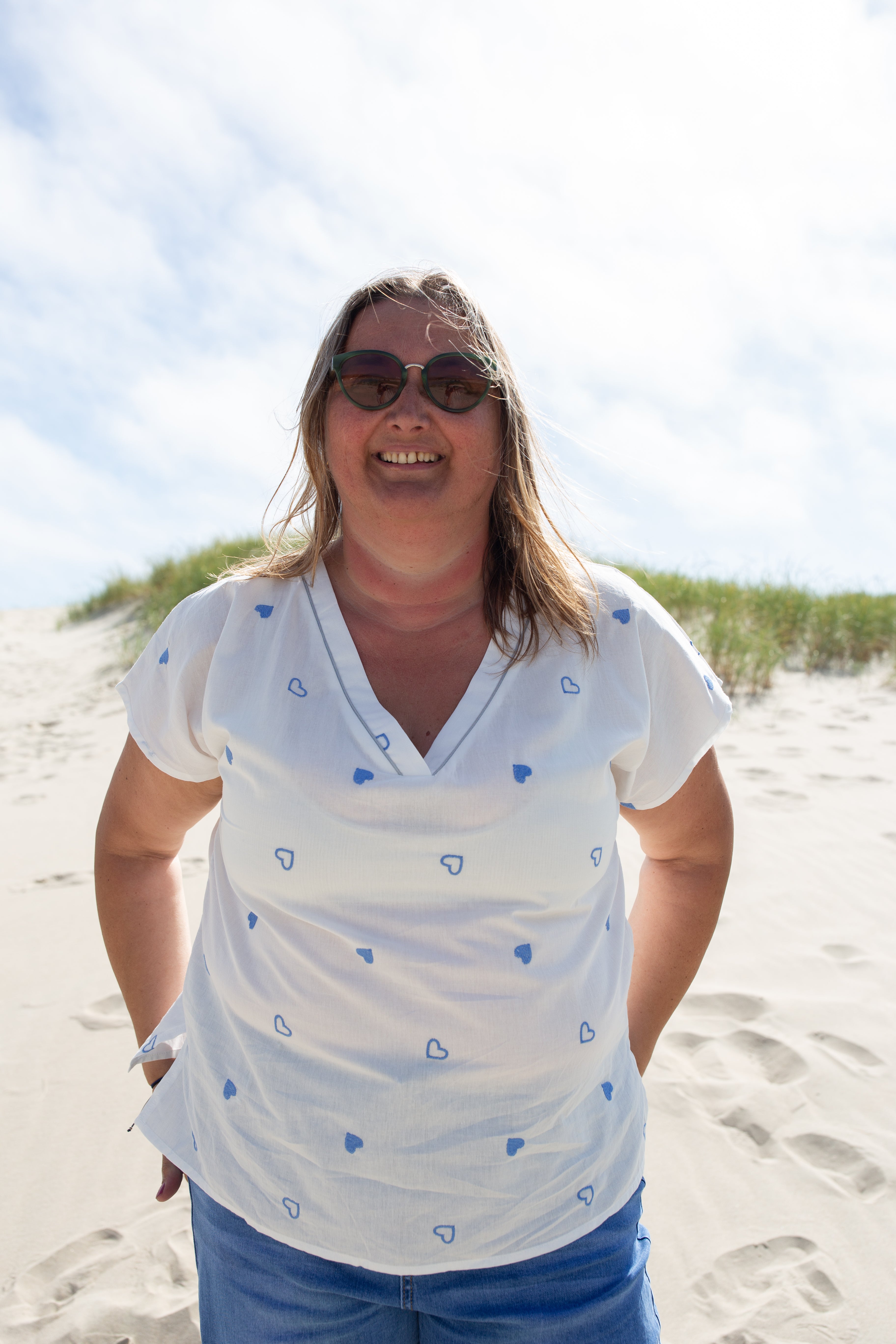 COLETTE BLEU _ Blouse Cœur