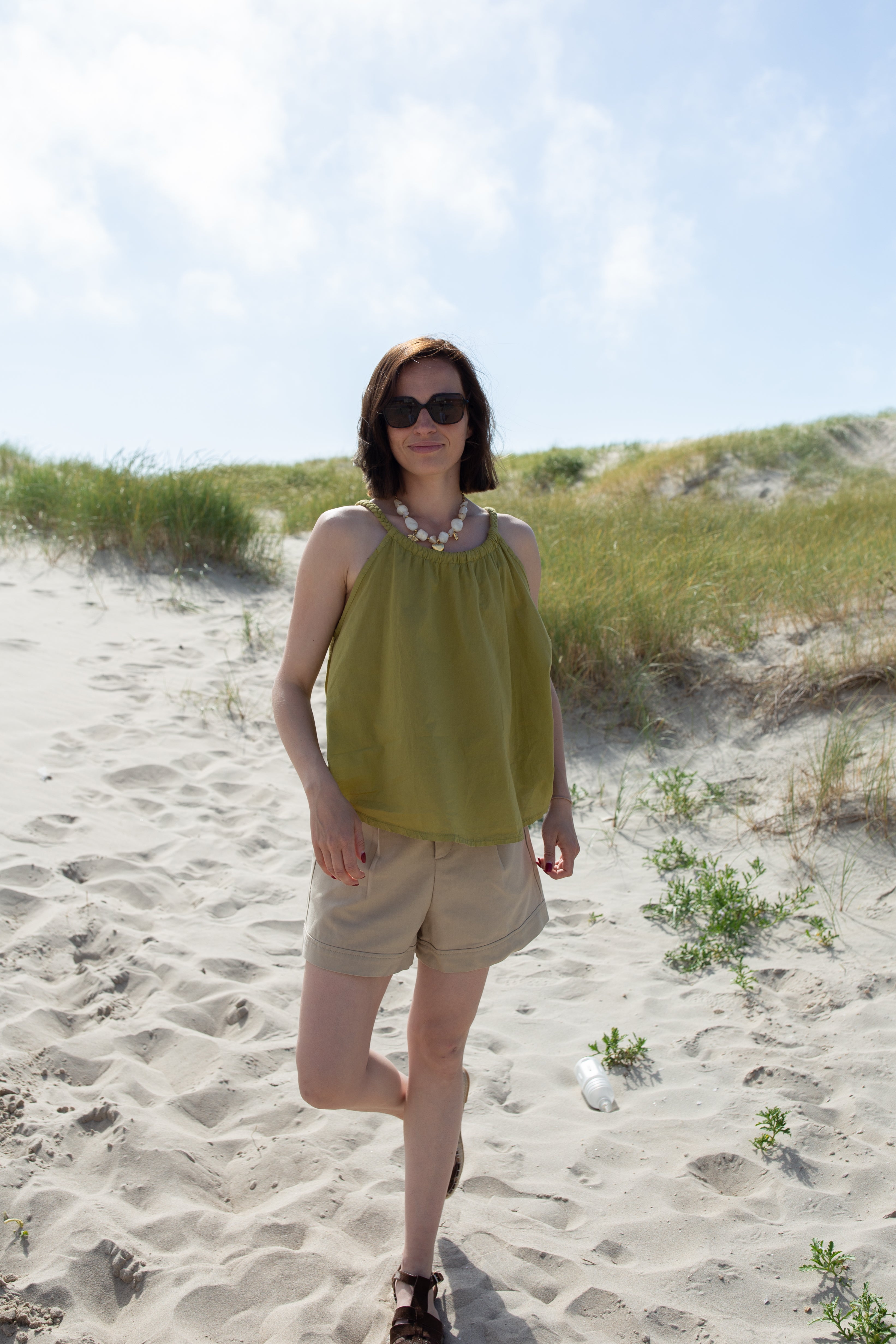 IRIS OLIVE _ Top tressé