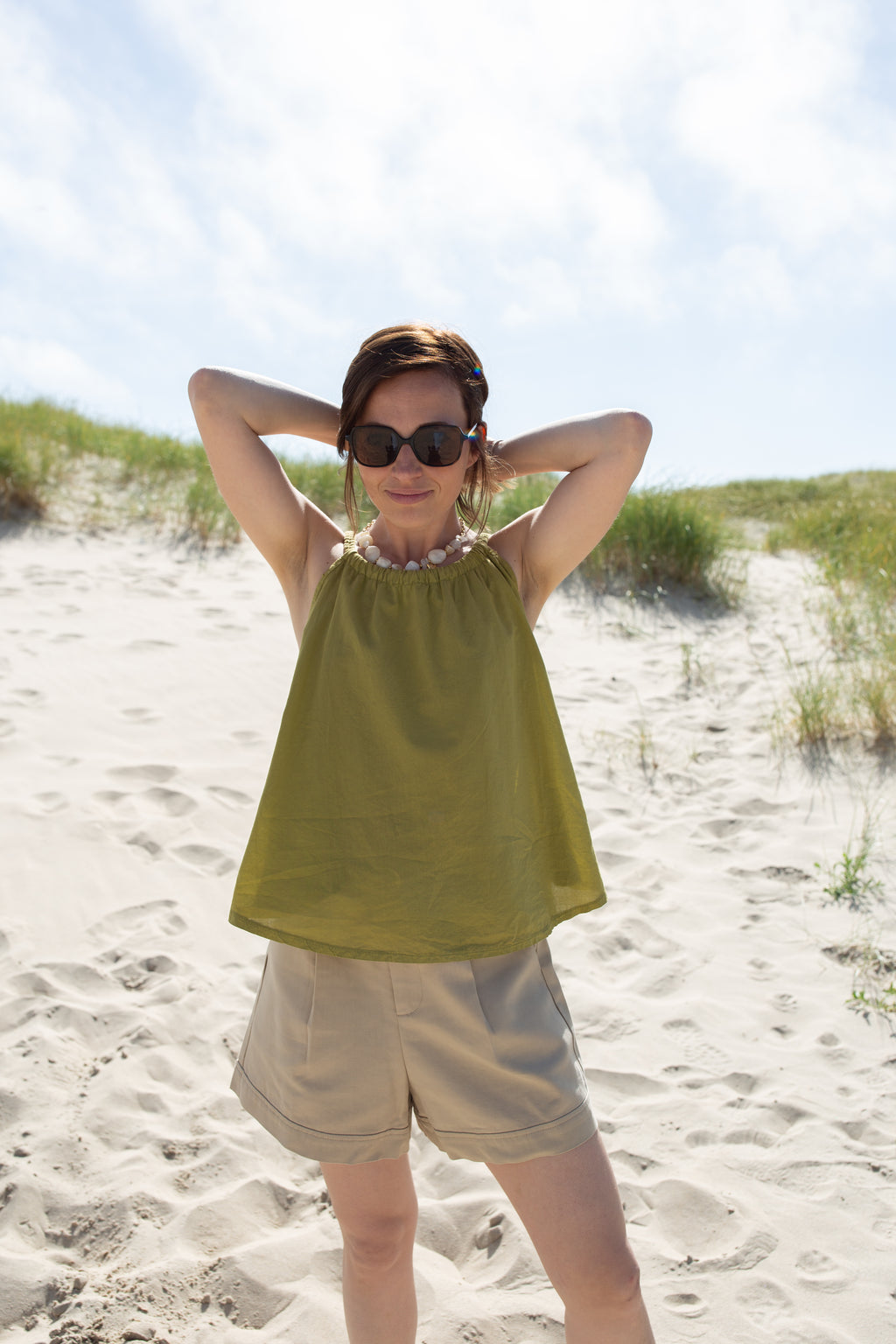 IRIS OLIVE _ Top tressé
