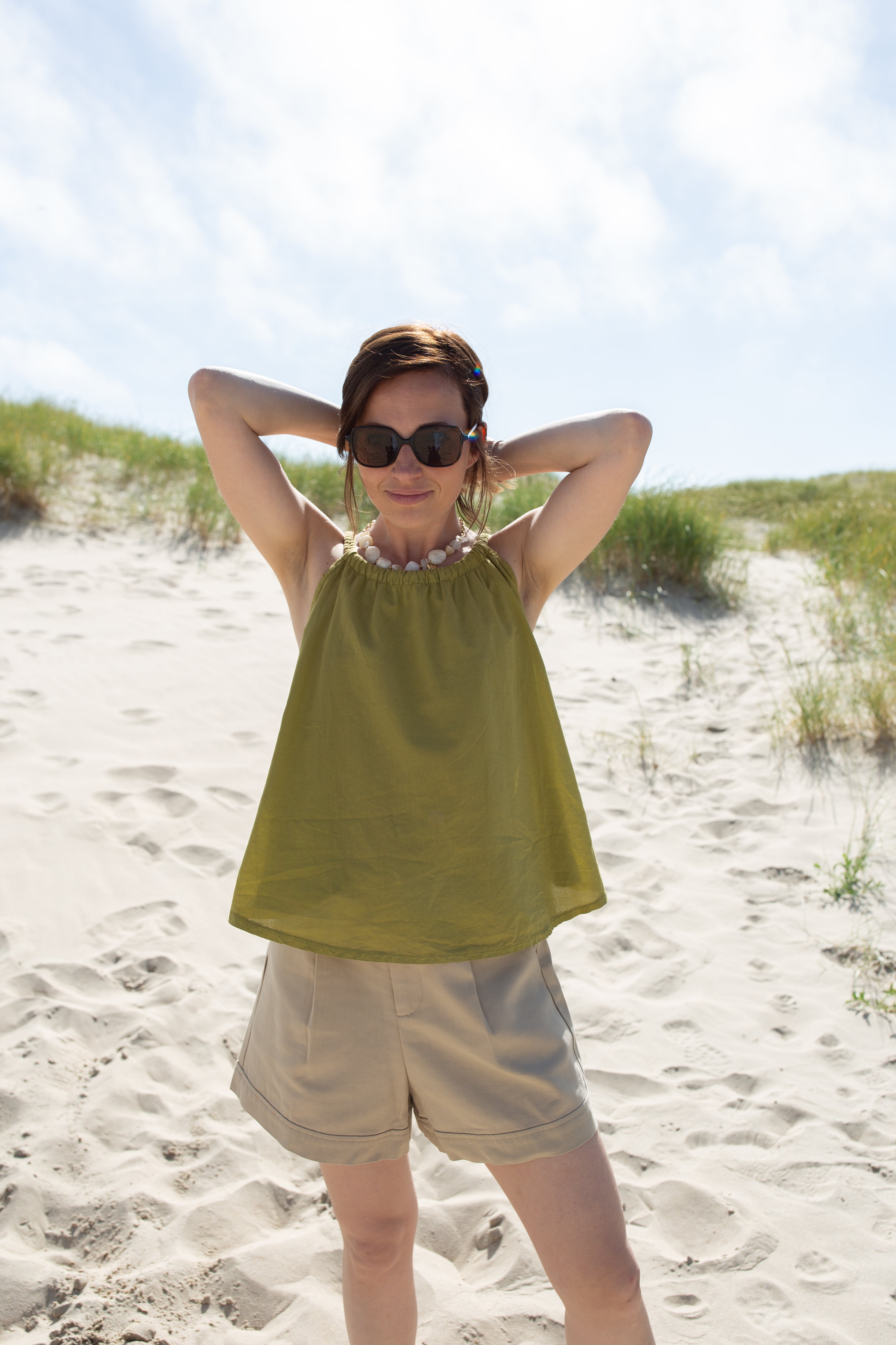 IRIS OLIVE _ Top tressé
