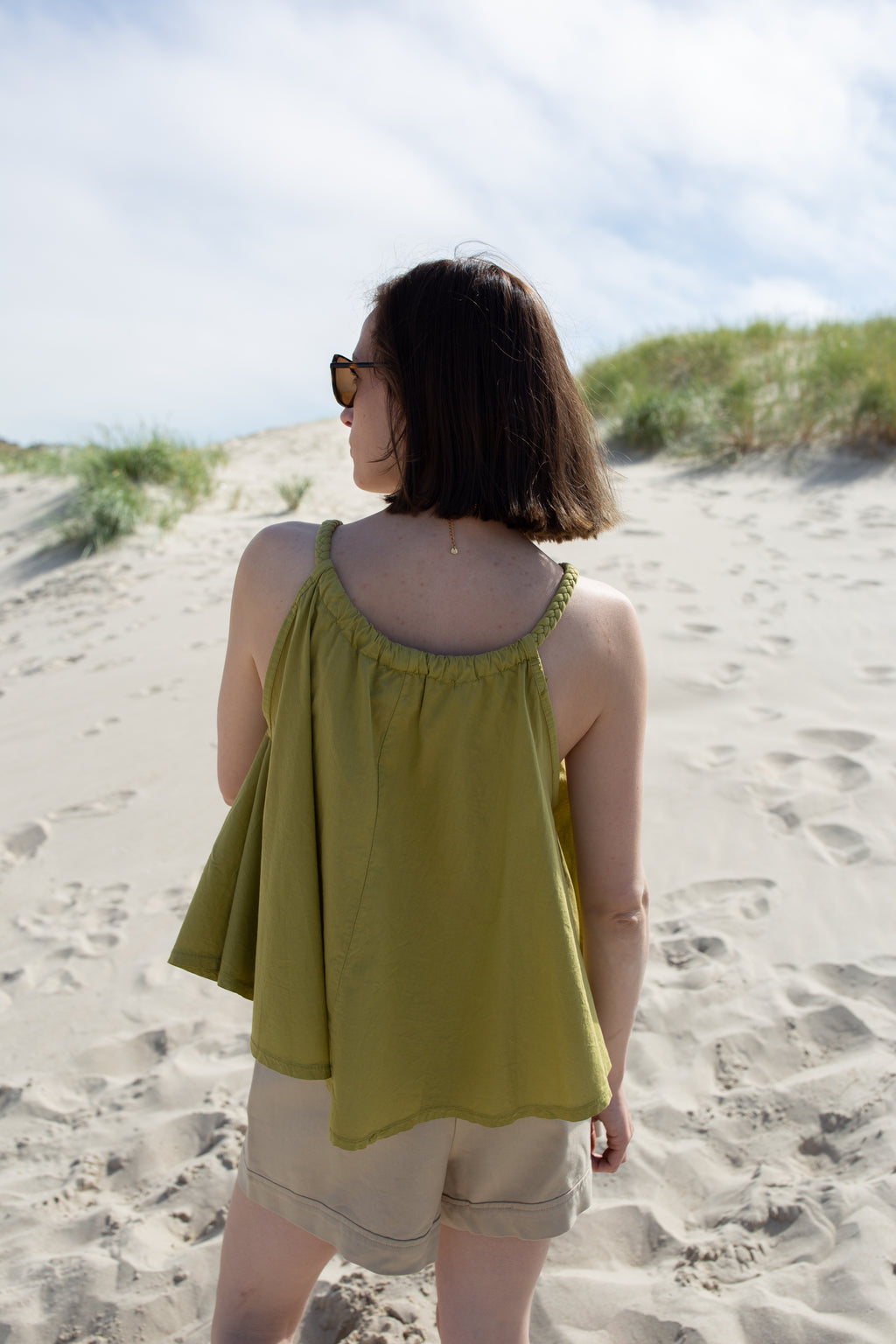 IRIS OLIVE _ Top tressé