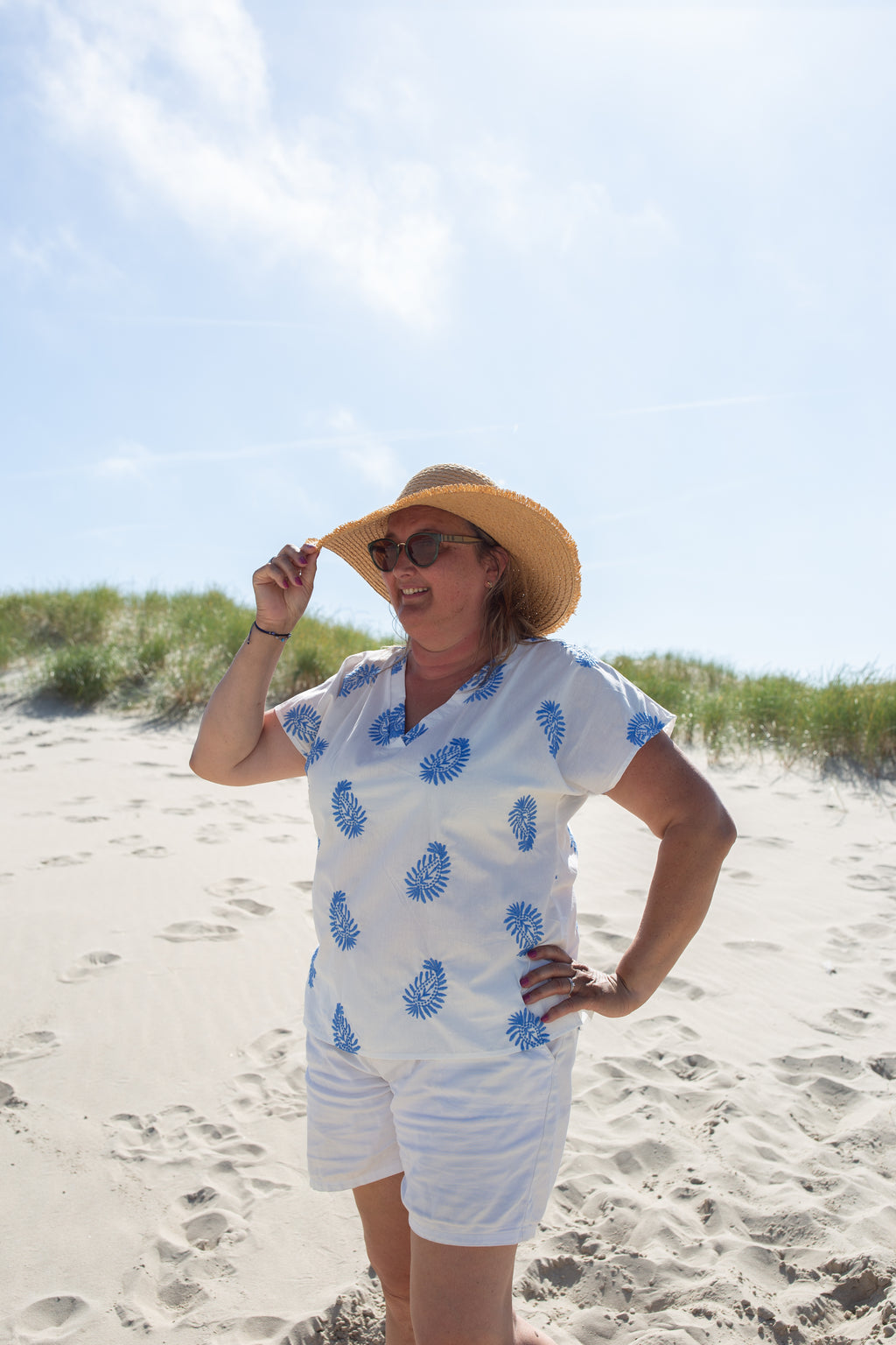 ROMA BLEU _ Blouse Brodée