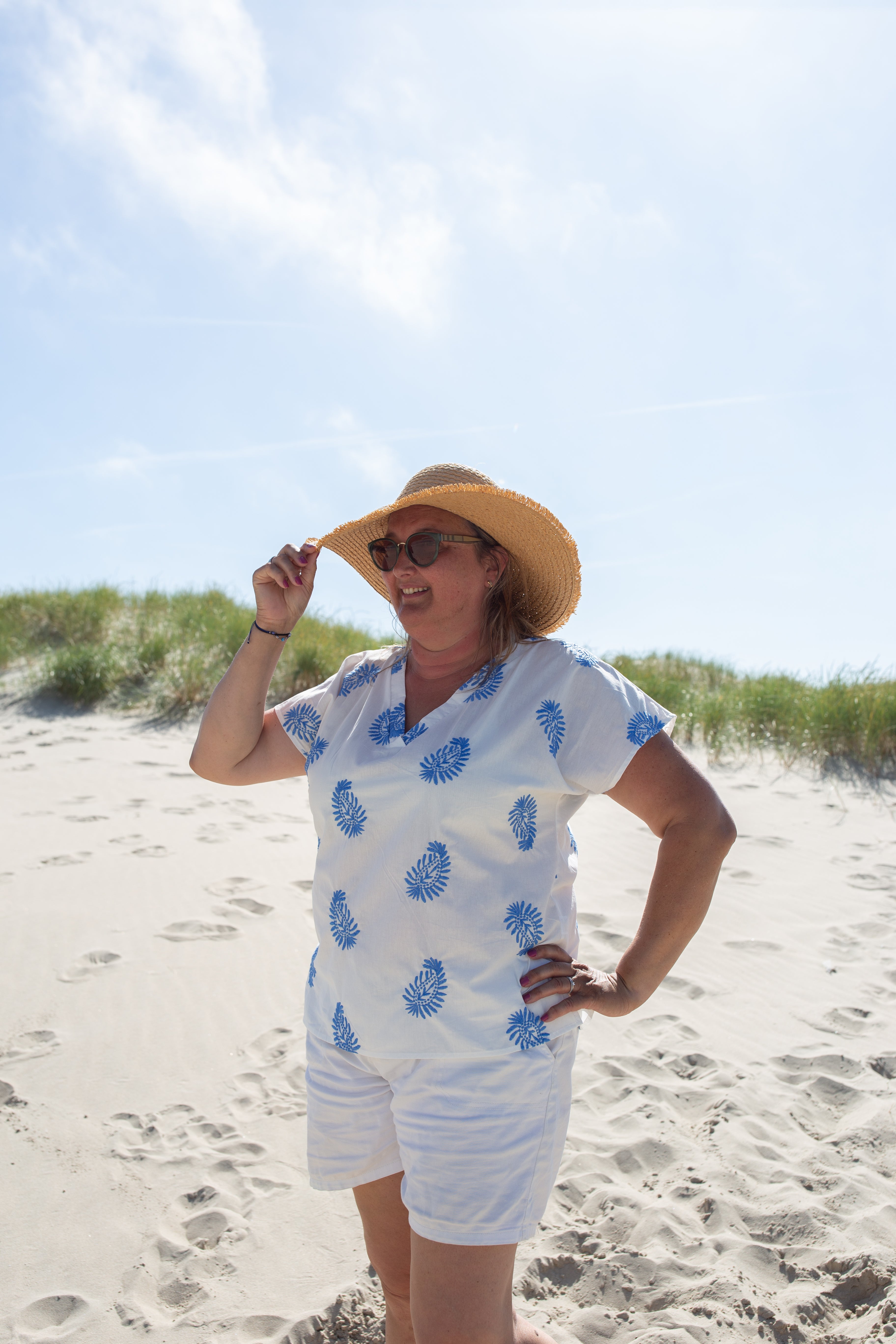 ROMA BLEU _ Blouse Brodée