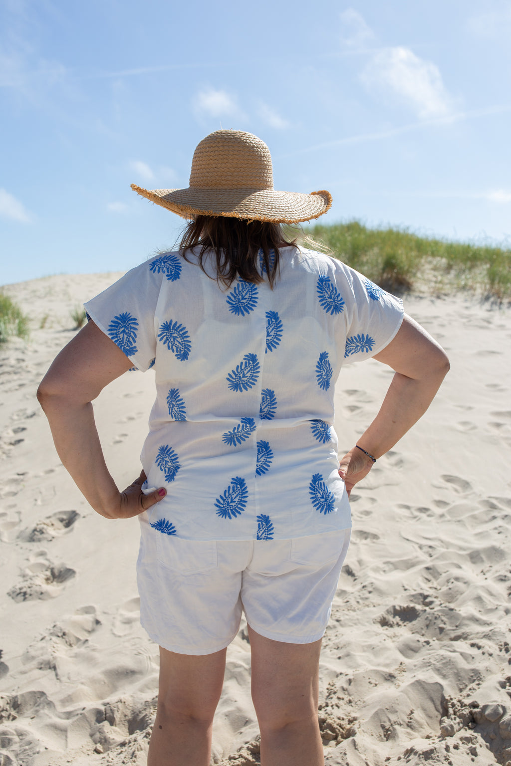 ROMA BLEU _ Blouse Brodée