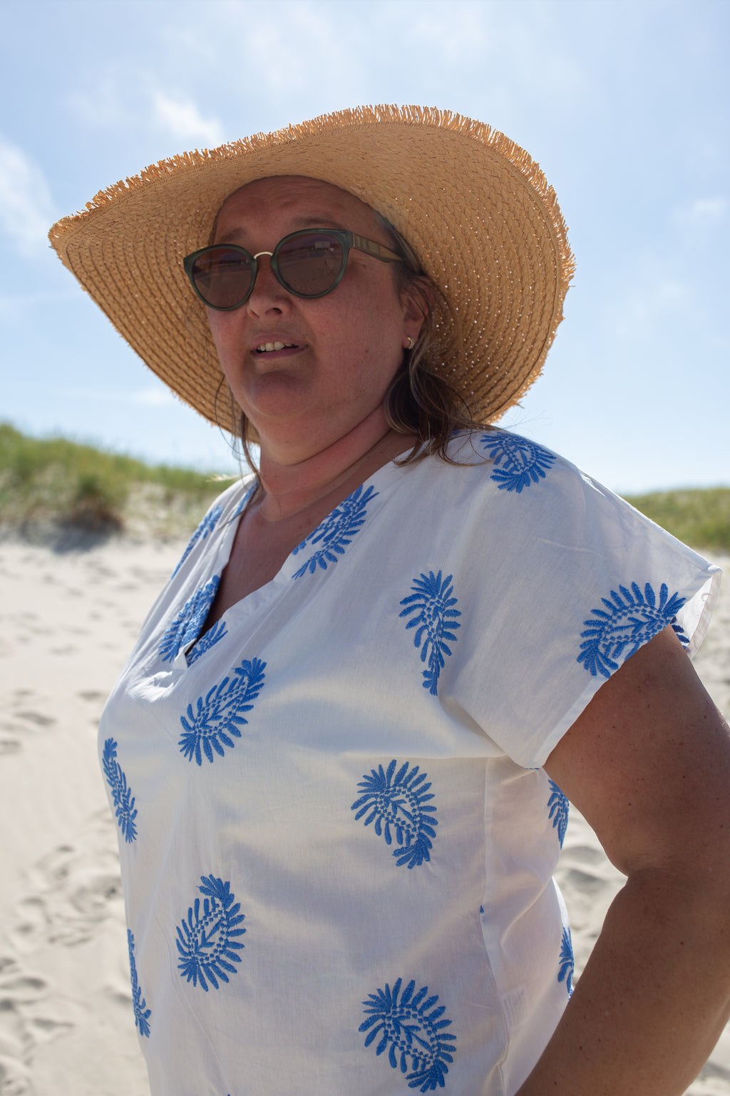 ROMA BLEU _ Blouse Brodée