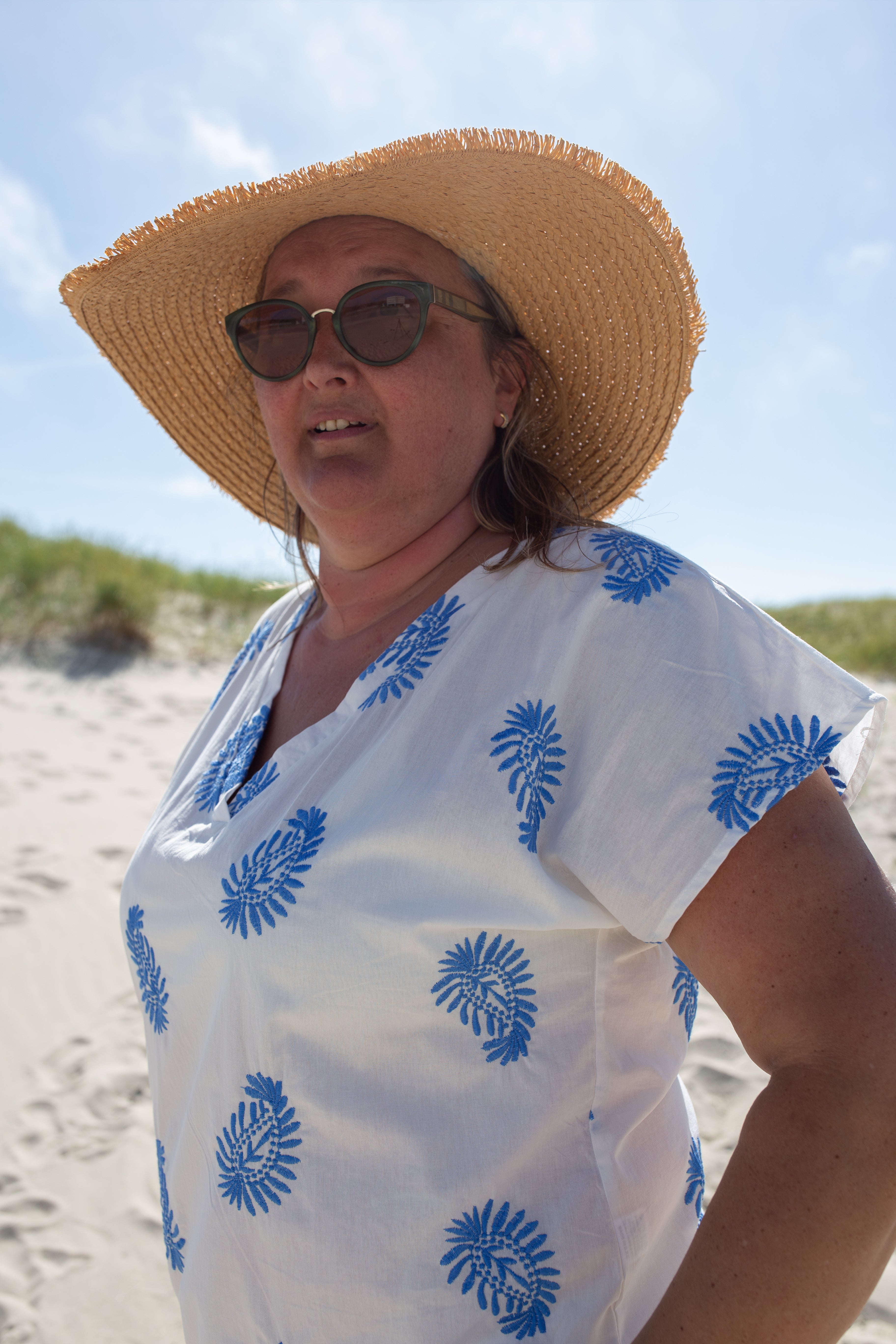 ROMA BLEU _ Blouse Brodée