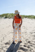 SOLÉNE ORANGE _ Pantalon Fluide Soleil
