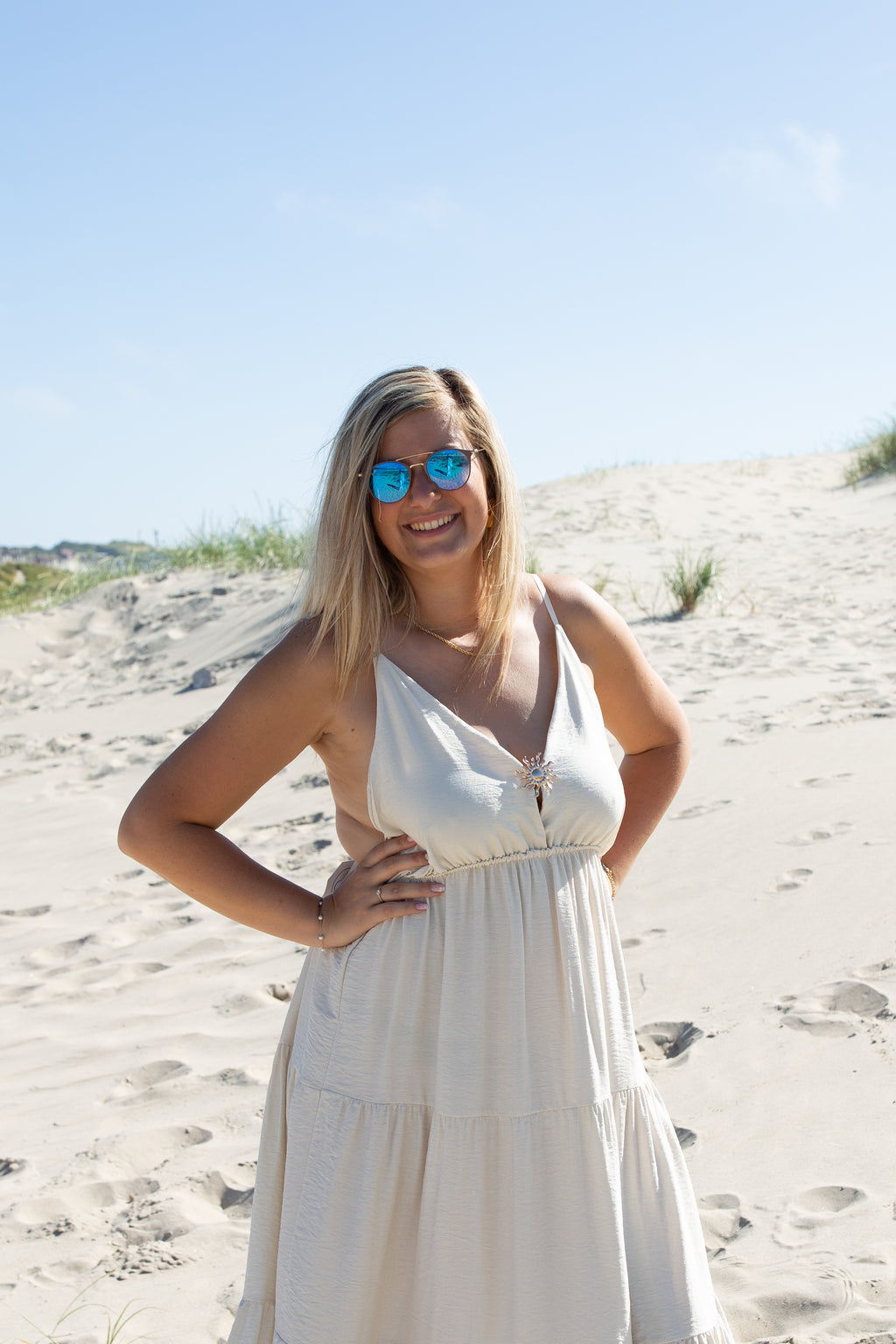 SÉLÈNE BEIGE _ Robe Soleil