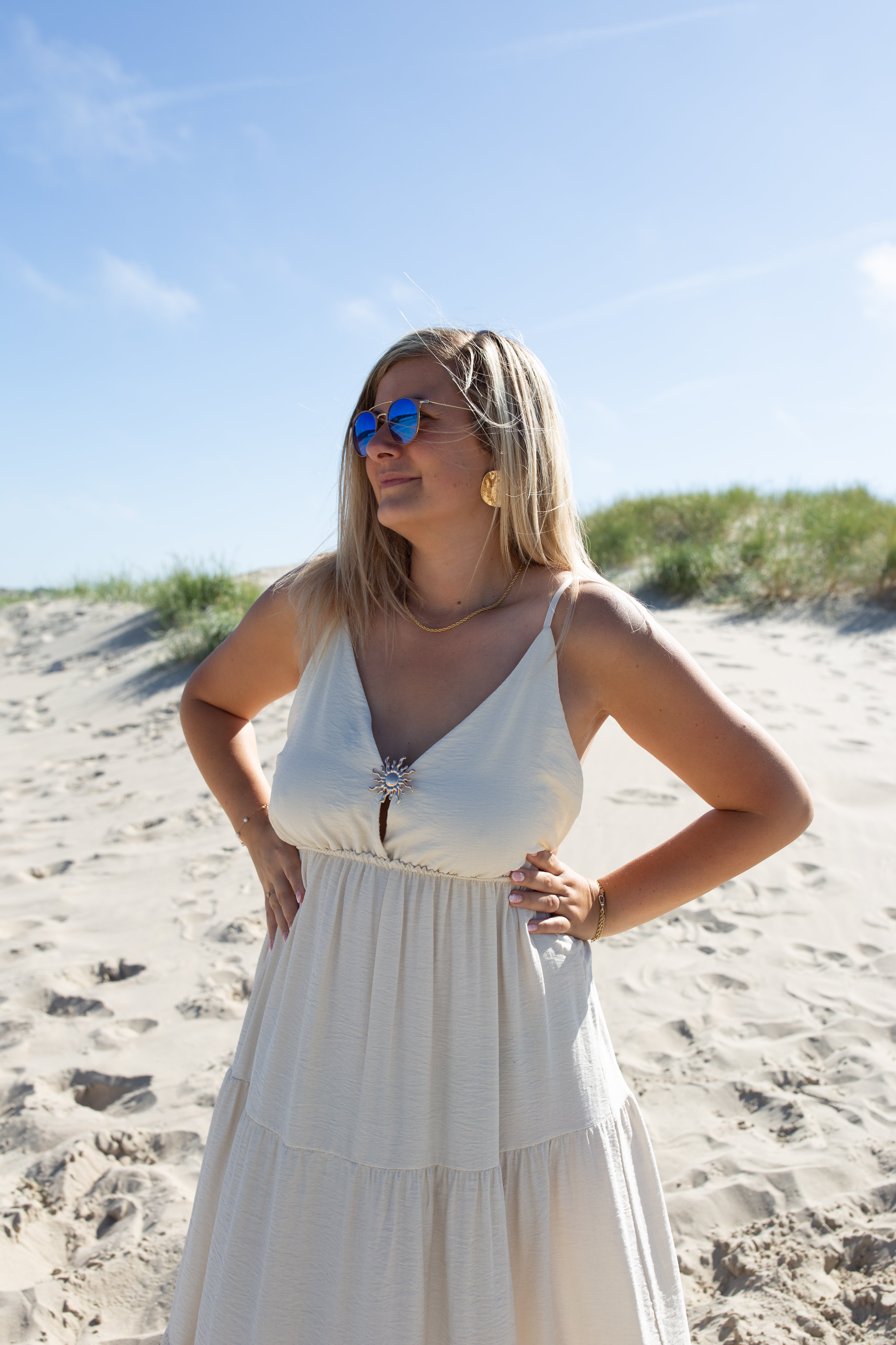 SÉLÈNE BEIGE _ Robe Soleil