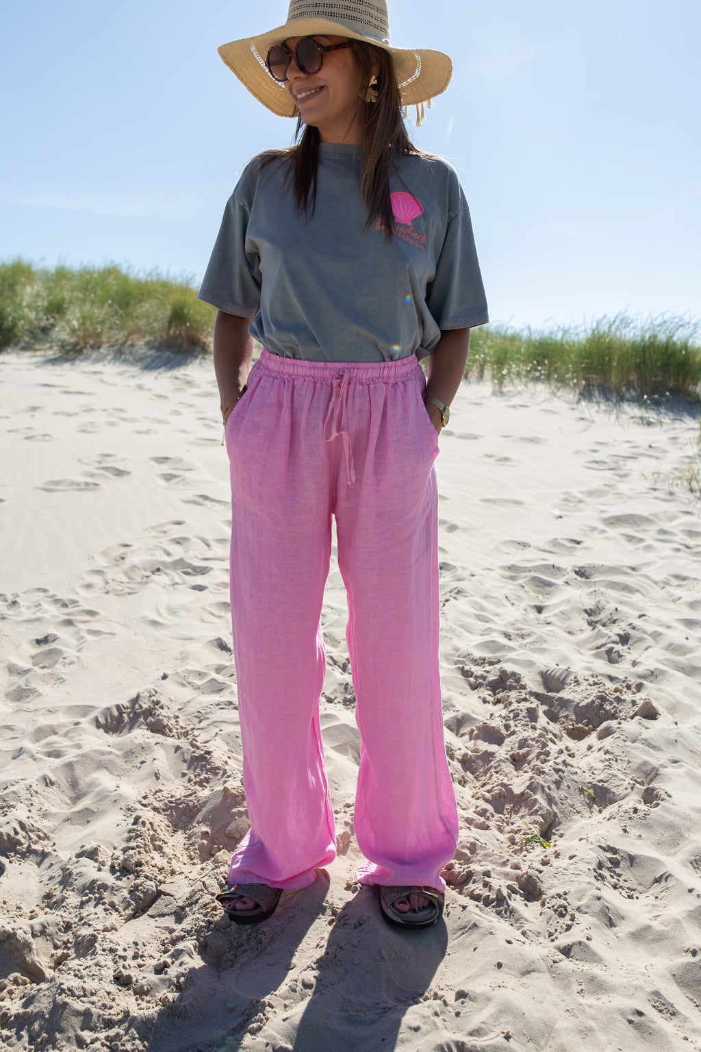 AMBRE ROSE _ Pantalon en lin