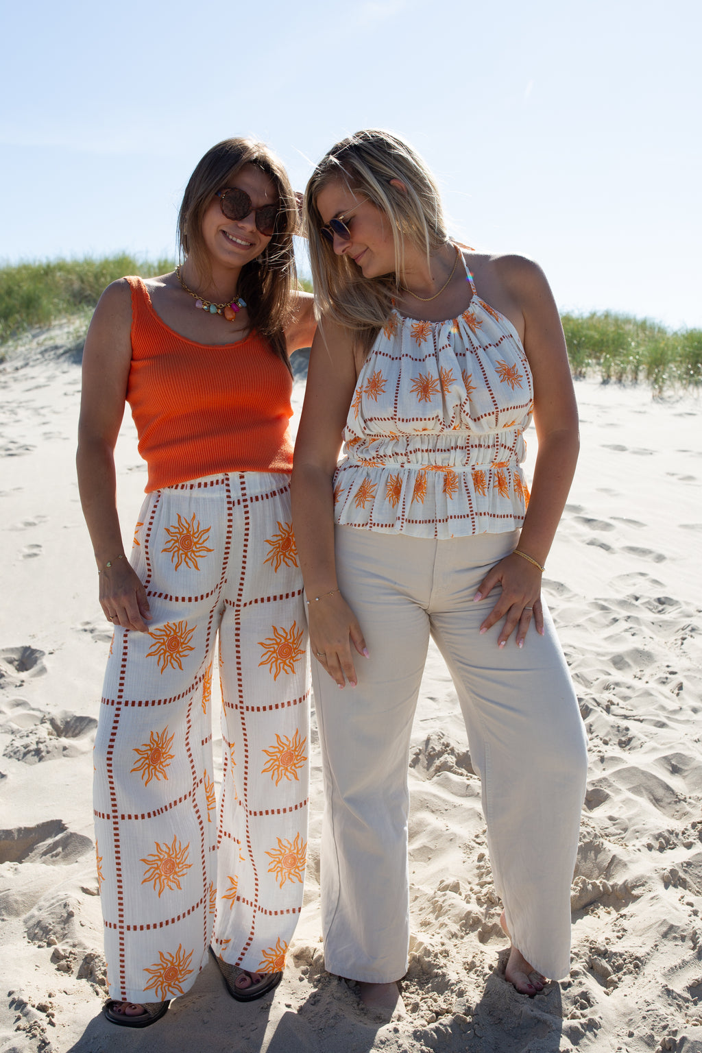 SOLÉNE ORANGE _ Pantalon Fluide Soleil