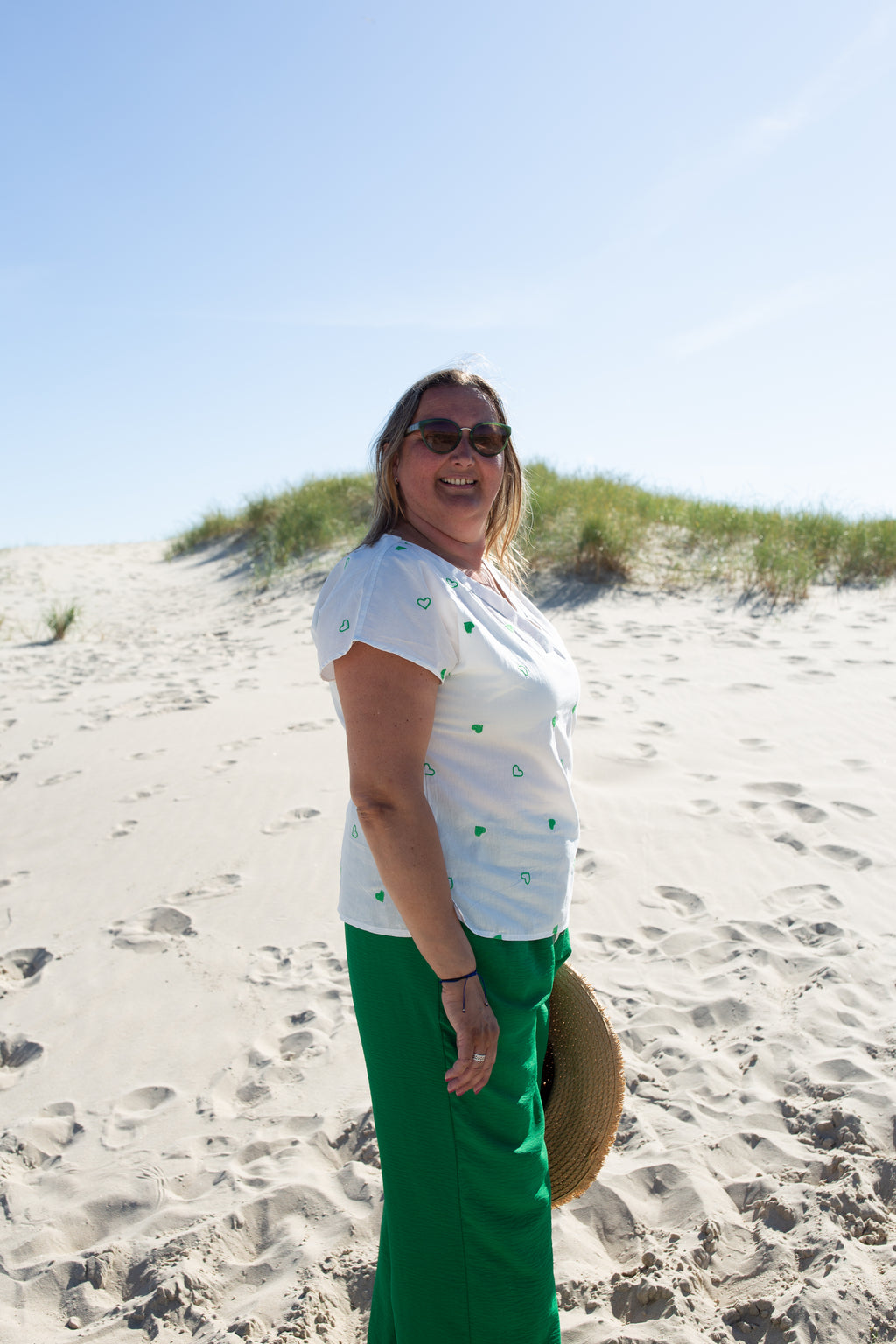 COLETTE VERT _ Blouse Cœur