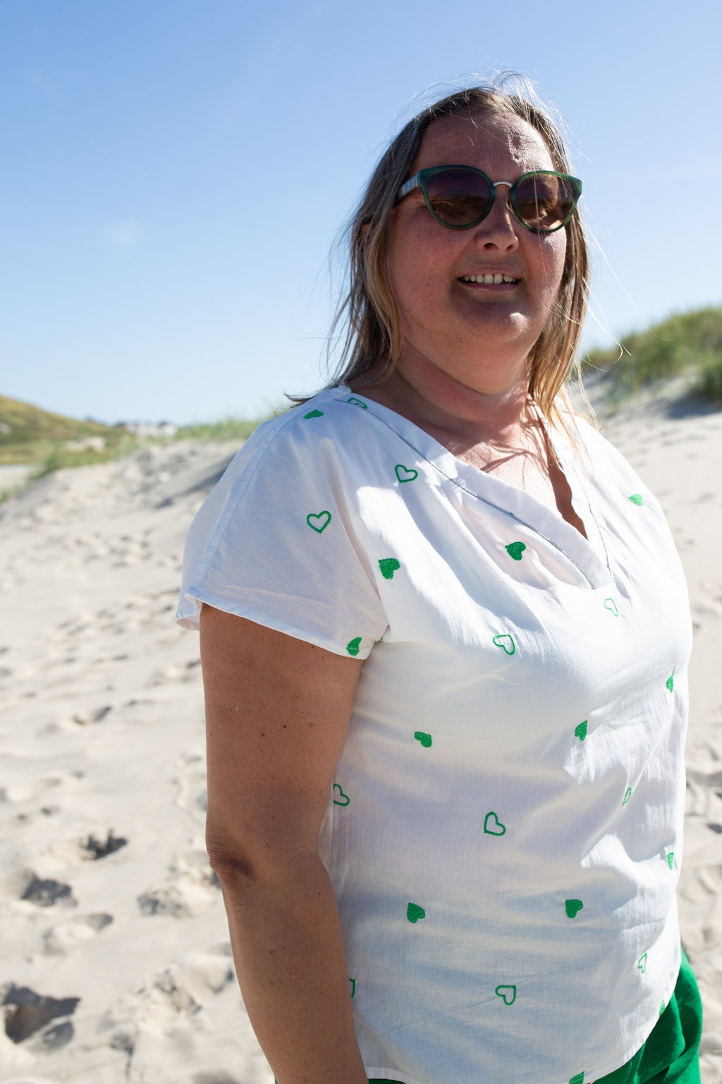 COLETTE VERT _ Blouse Cœur