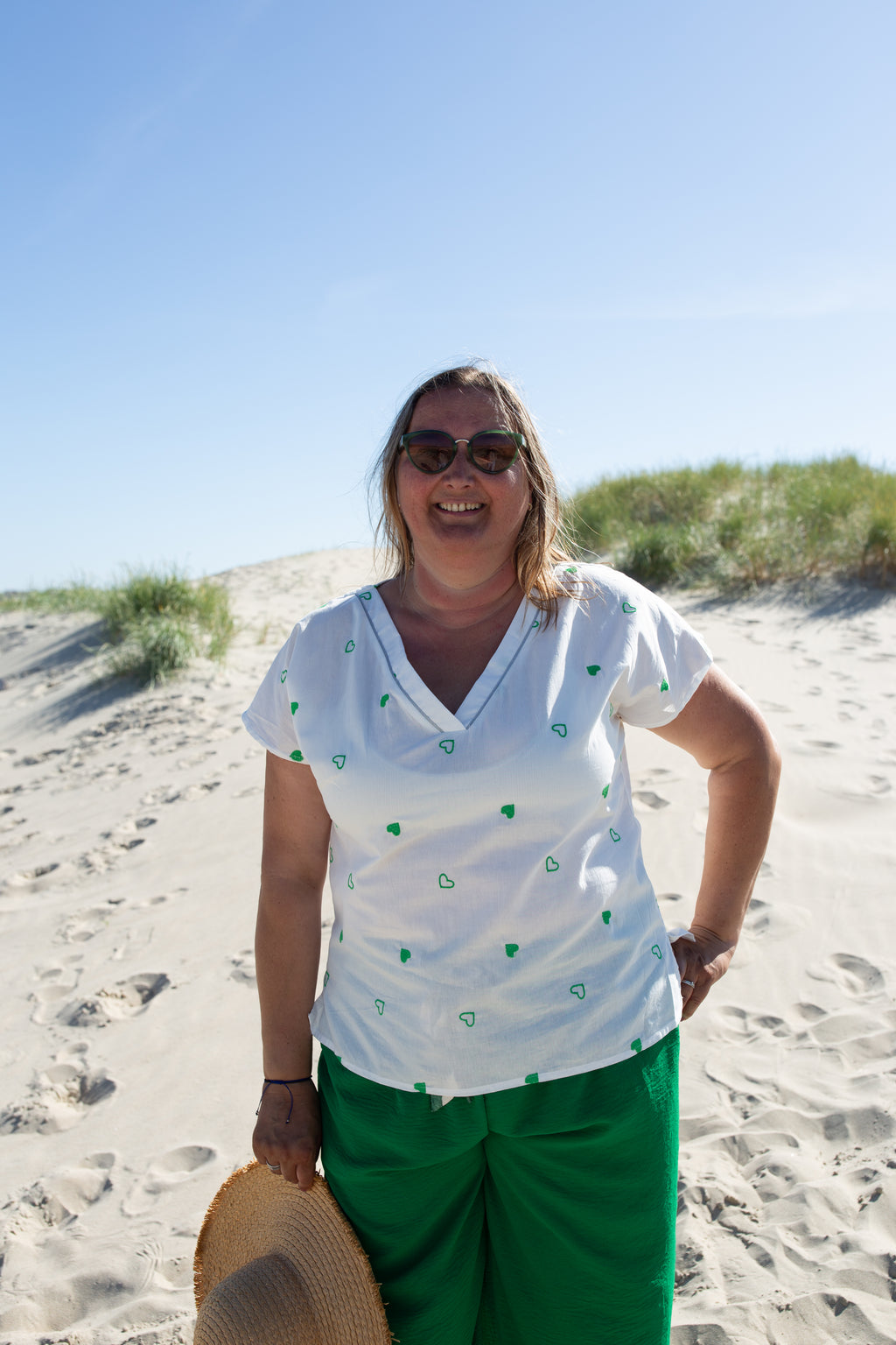 COLETTE VERT _ Blouse Cœur