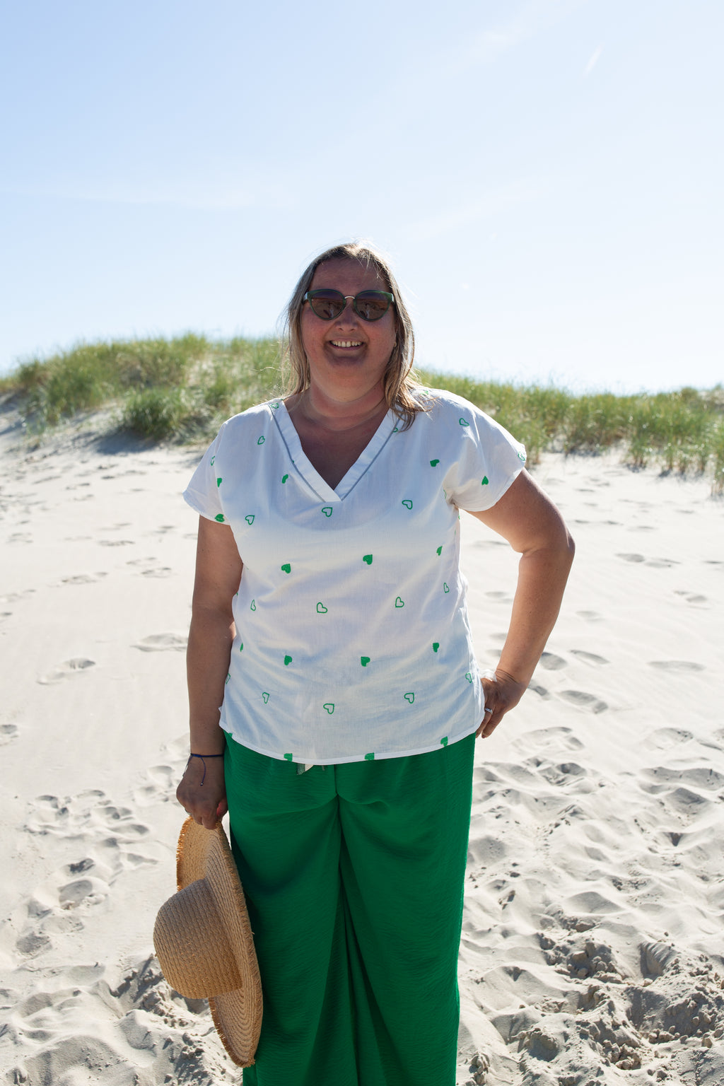 COLETTE VERT _ Blouse Cœur