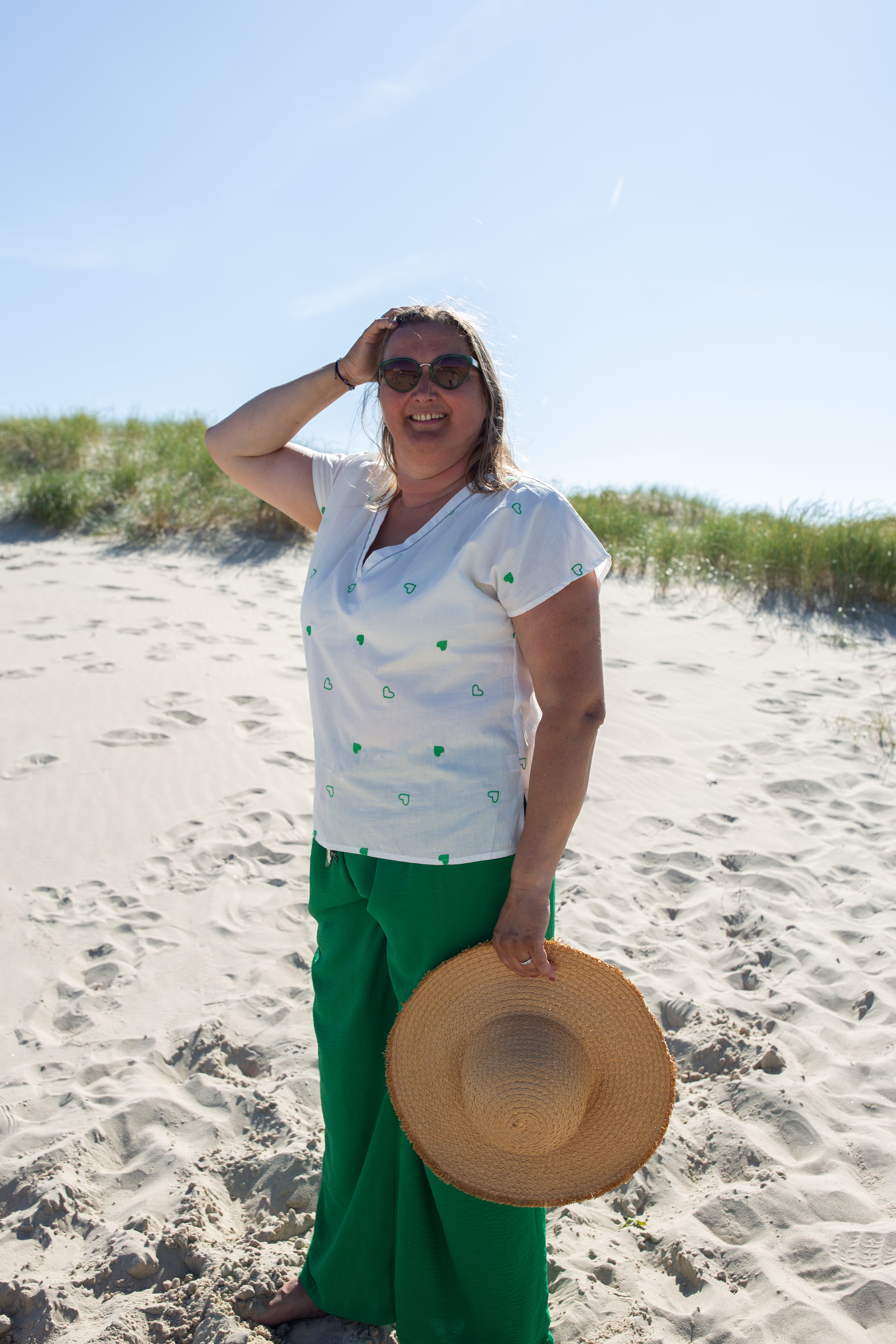 COLETTE VERT _ Blouse Cœur