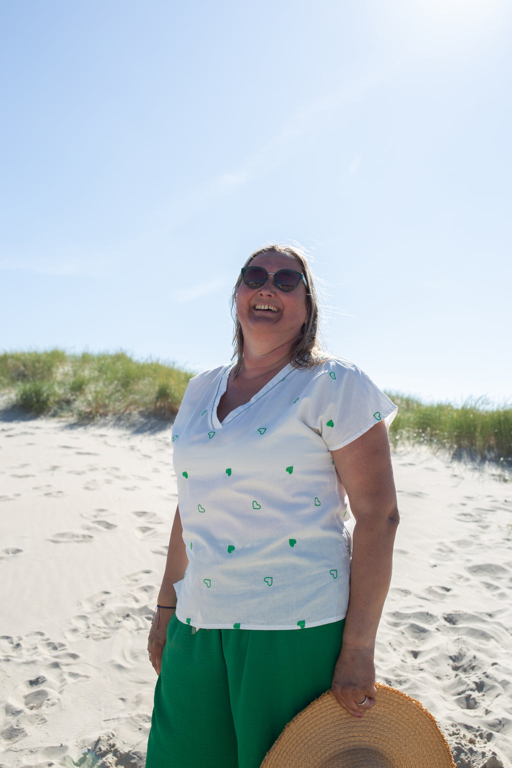 COLETTE VERT _ Blouse Cœur