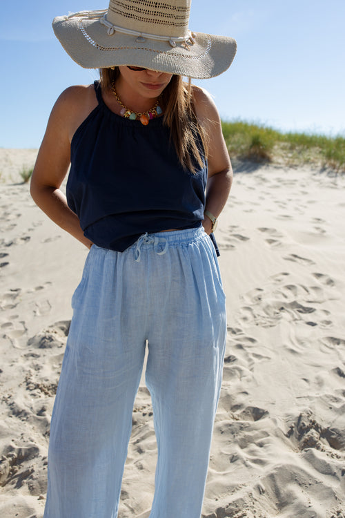 AMBRE CIEL _ Pantalon en lin