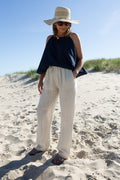 AMBRE BEIGE _ Pantalon en lin