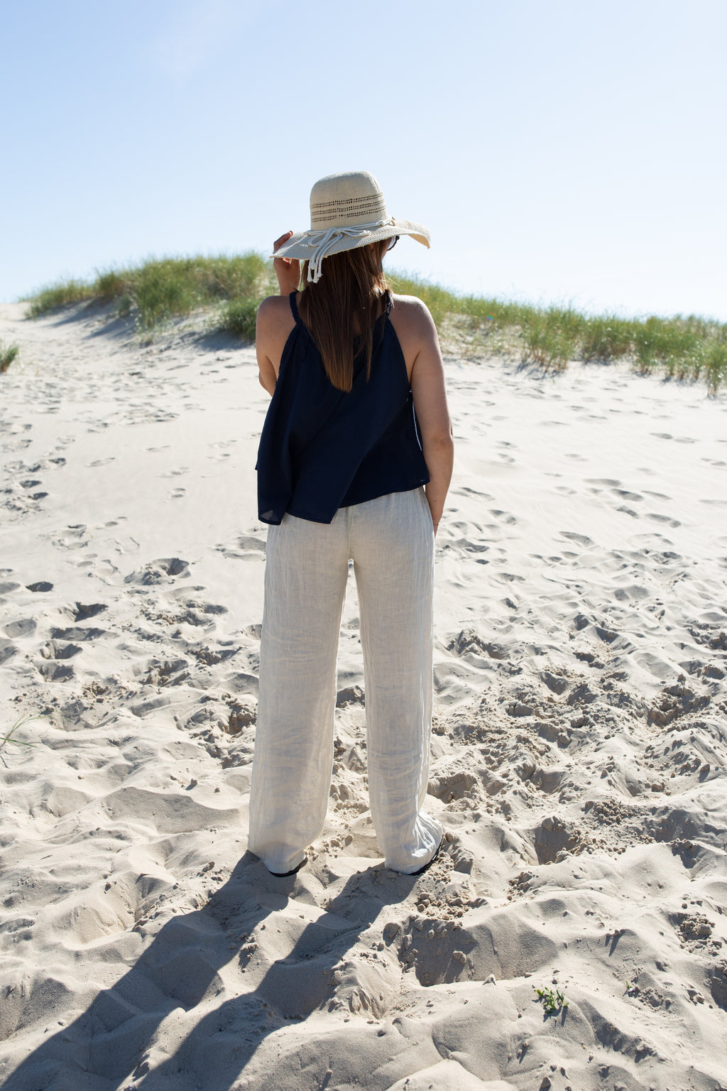 AMBRE BEIGE _ Pantalon en lin