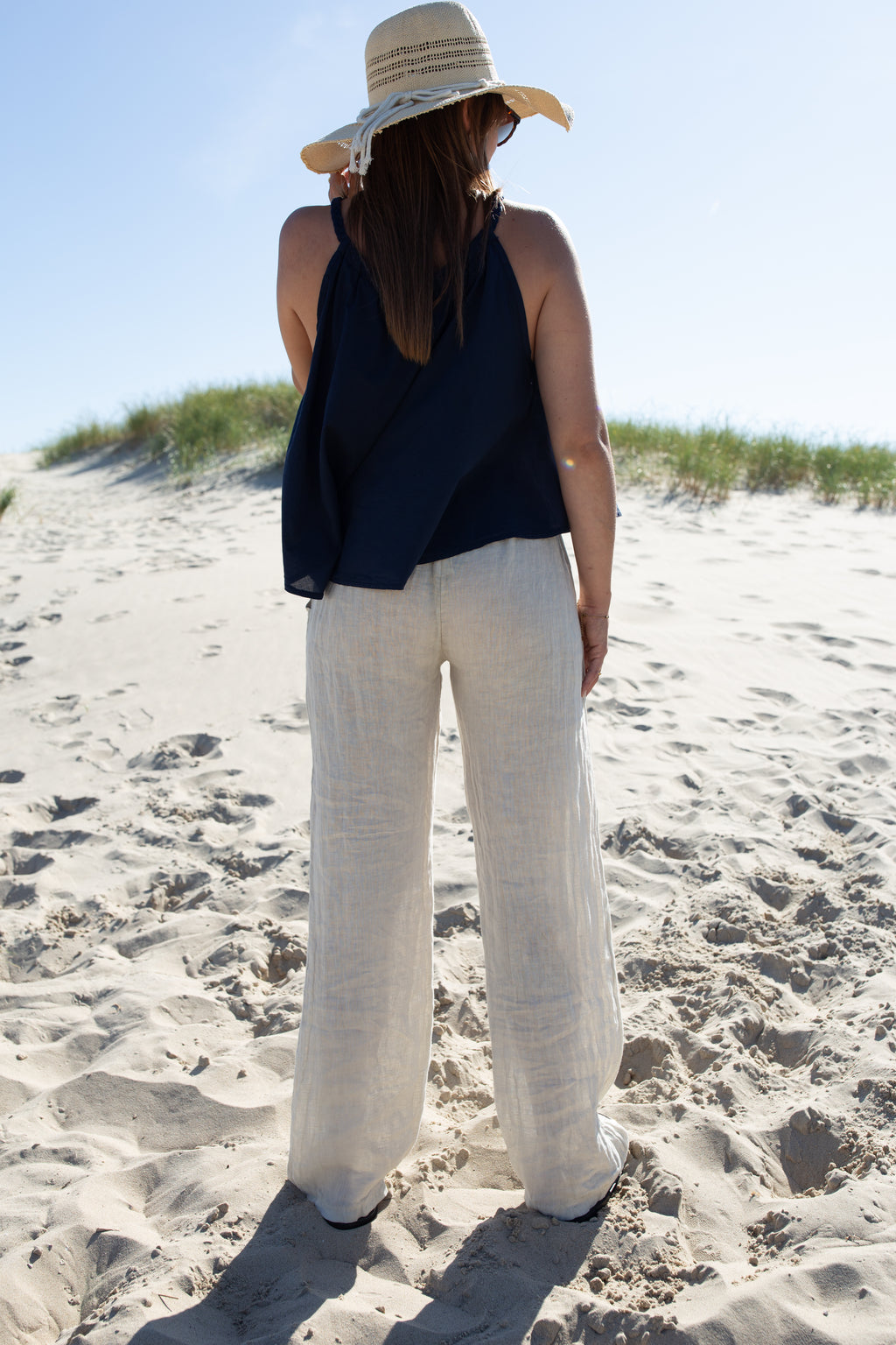 AMBRE BEIGE _ Pantalon en lin