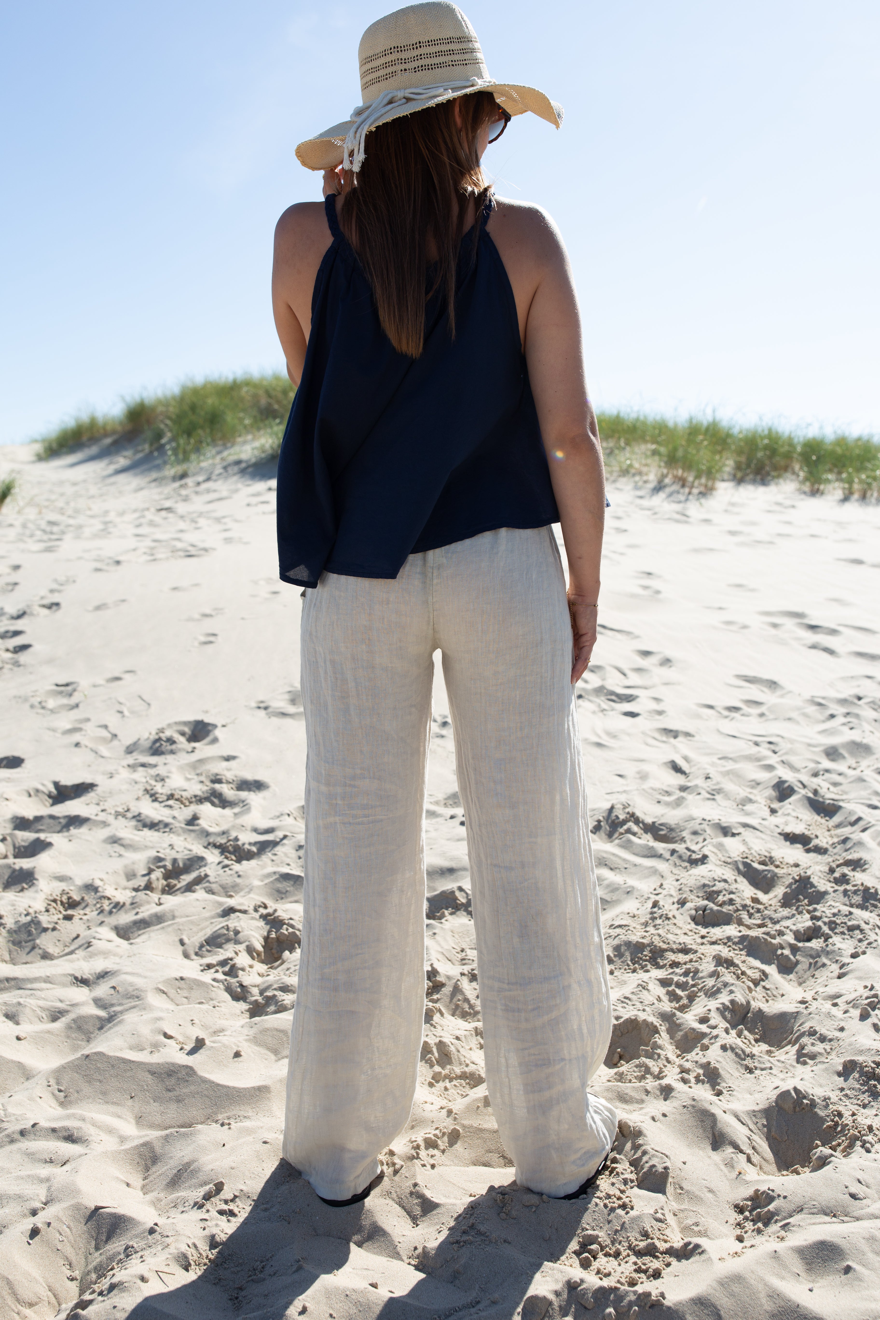 AMBRE BEIGE _ Pantalon en lin