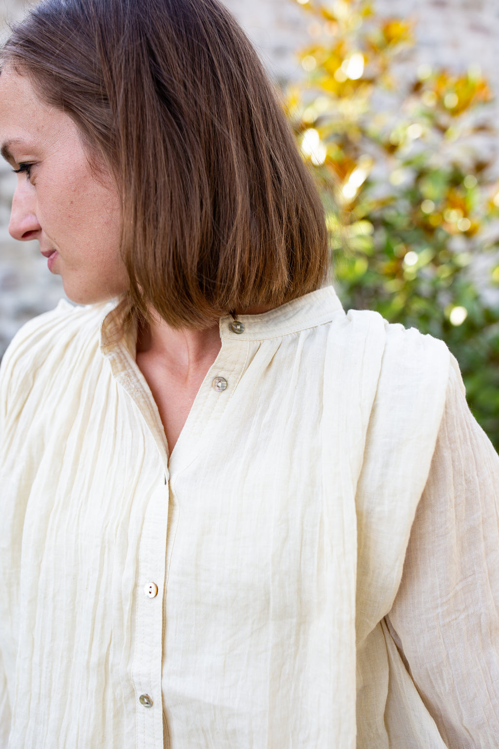 LOUISE BEIGE _ Blouse courte