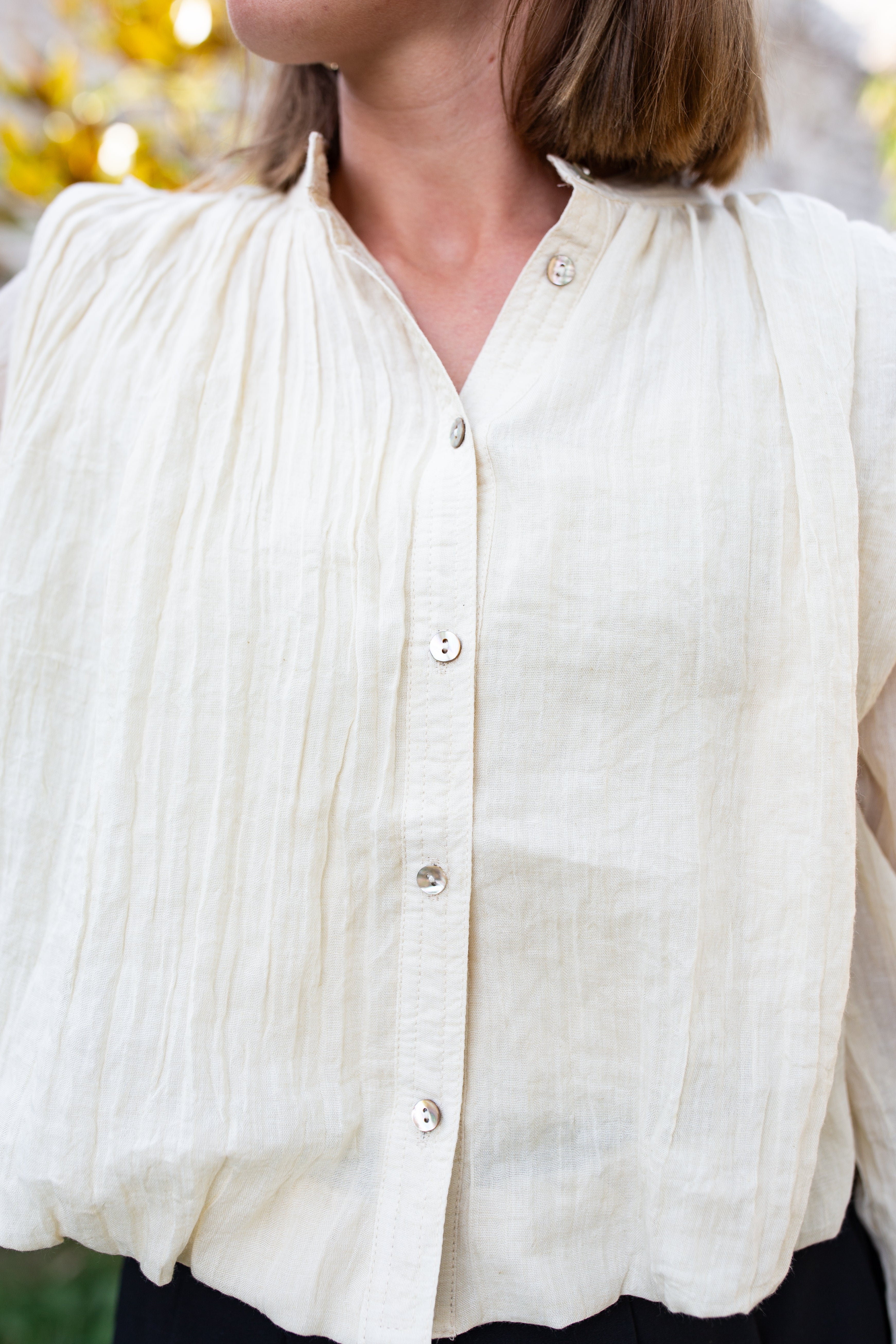 LOUISE BEIGE _ Blouse courte
