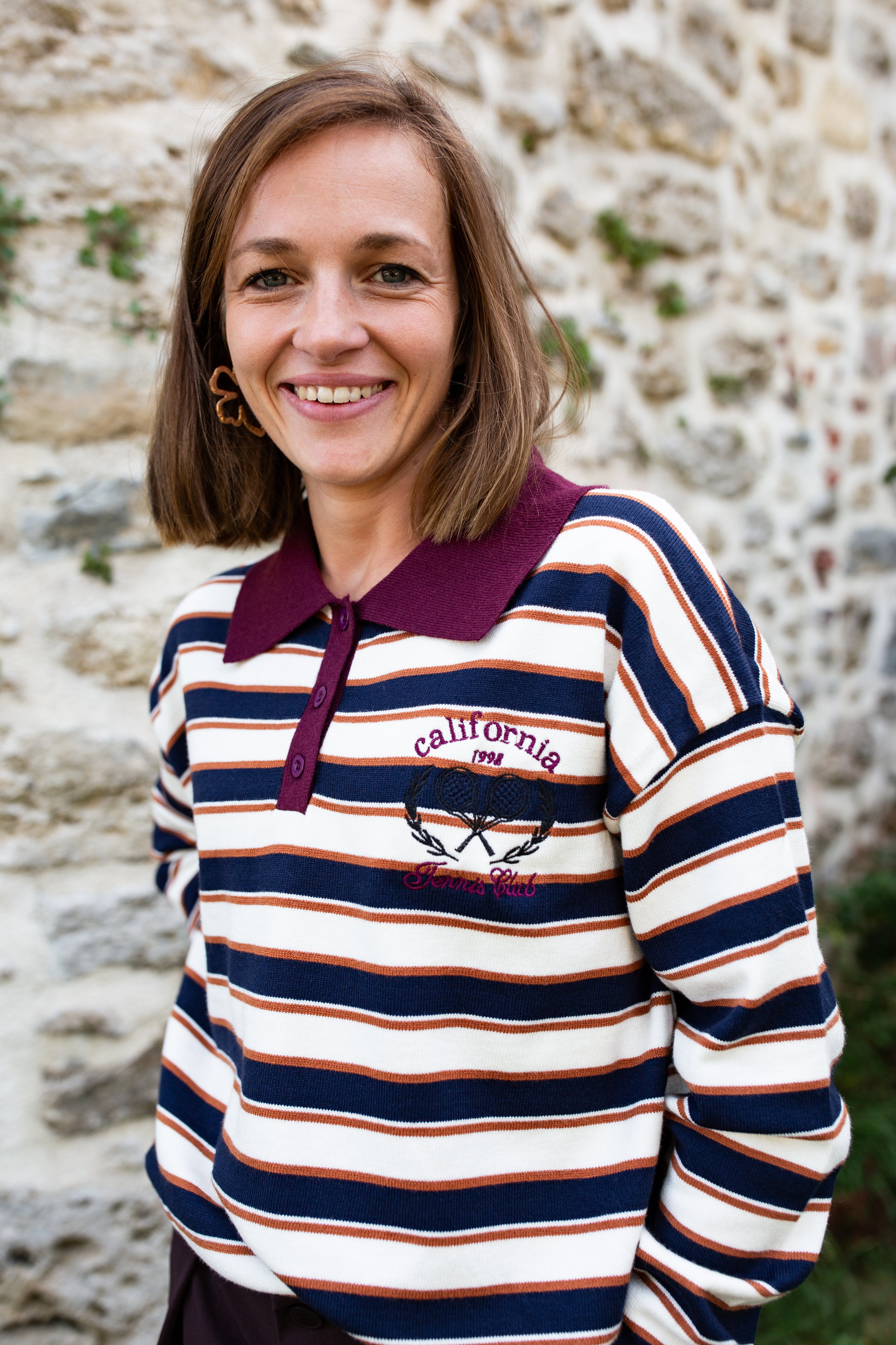 MADISON BORDEAUX _ Pull polo