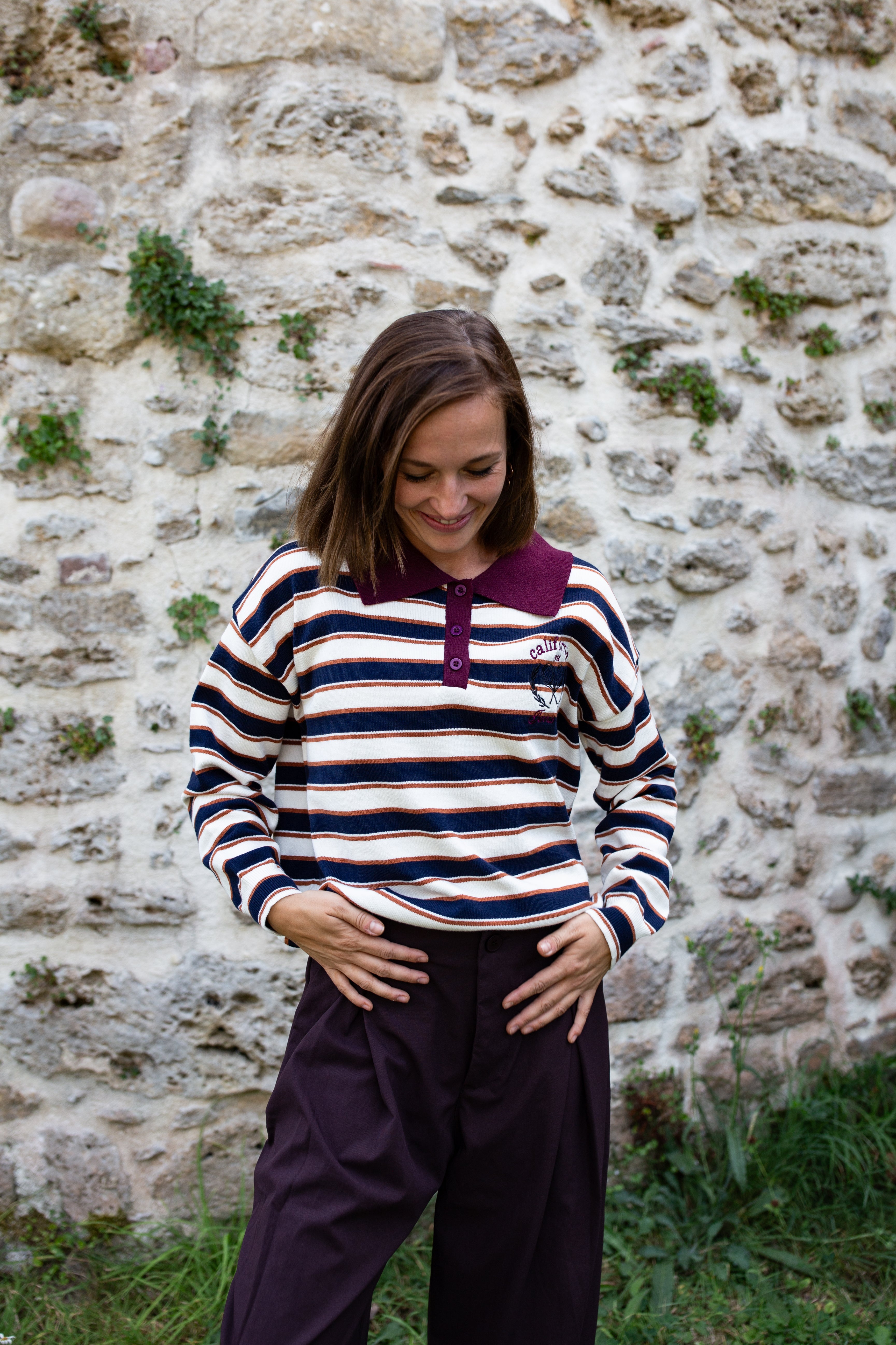 MADISON BORDEAUX _ Pull polo
