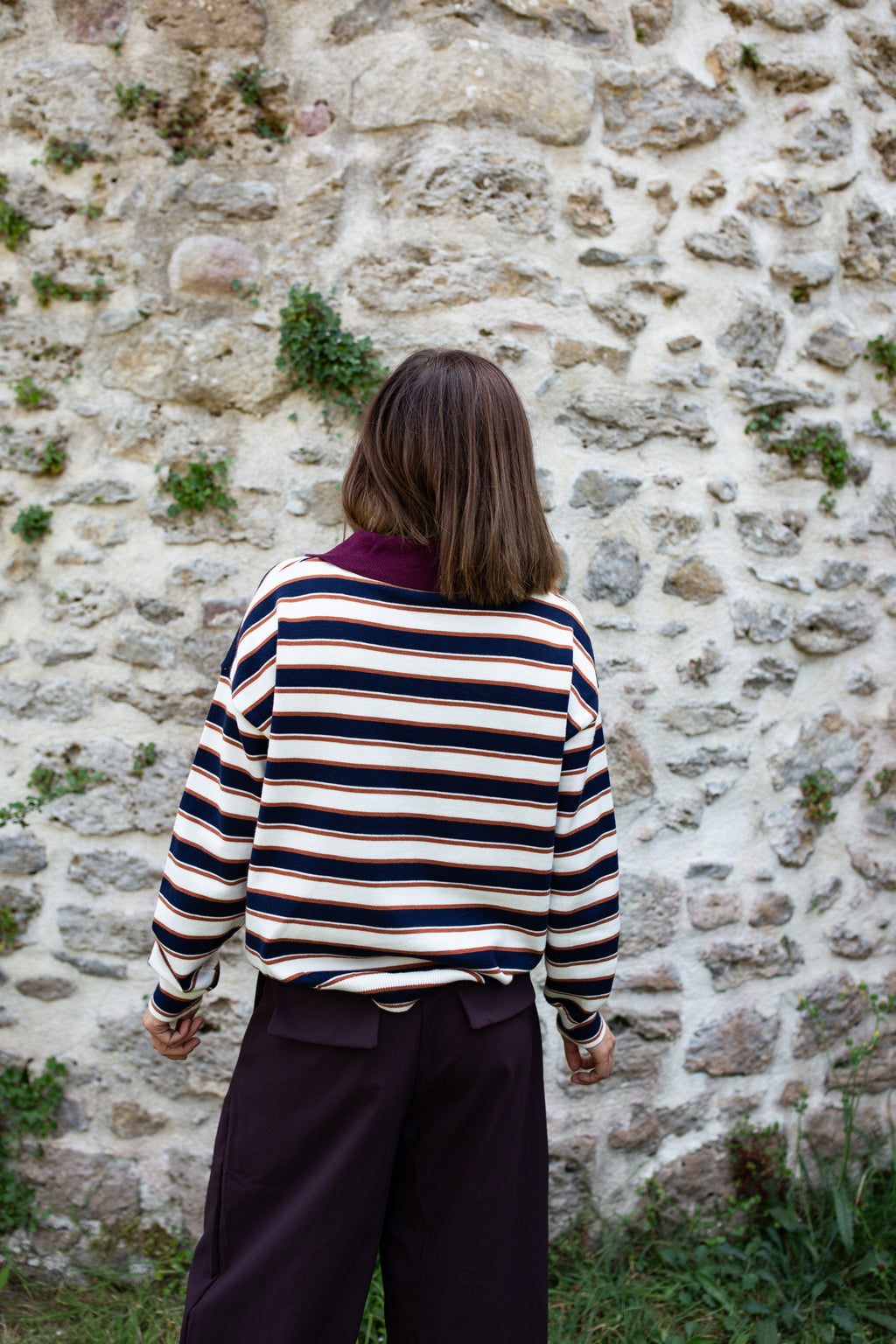 MADISON BORDEAUX _ Pull polo
