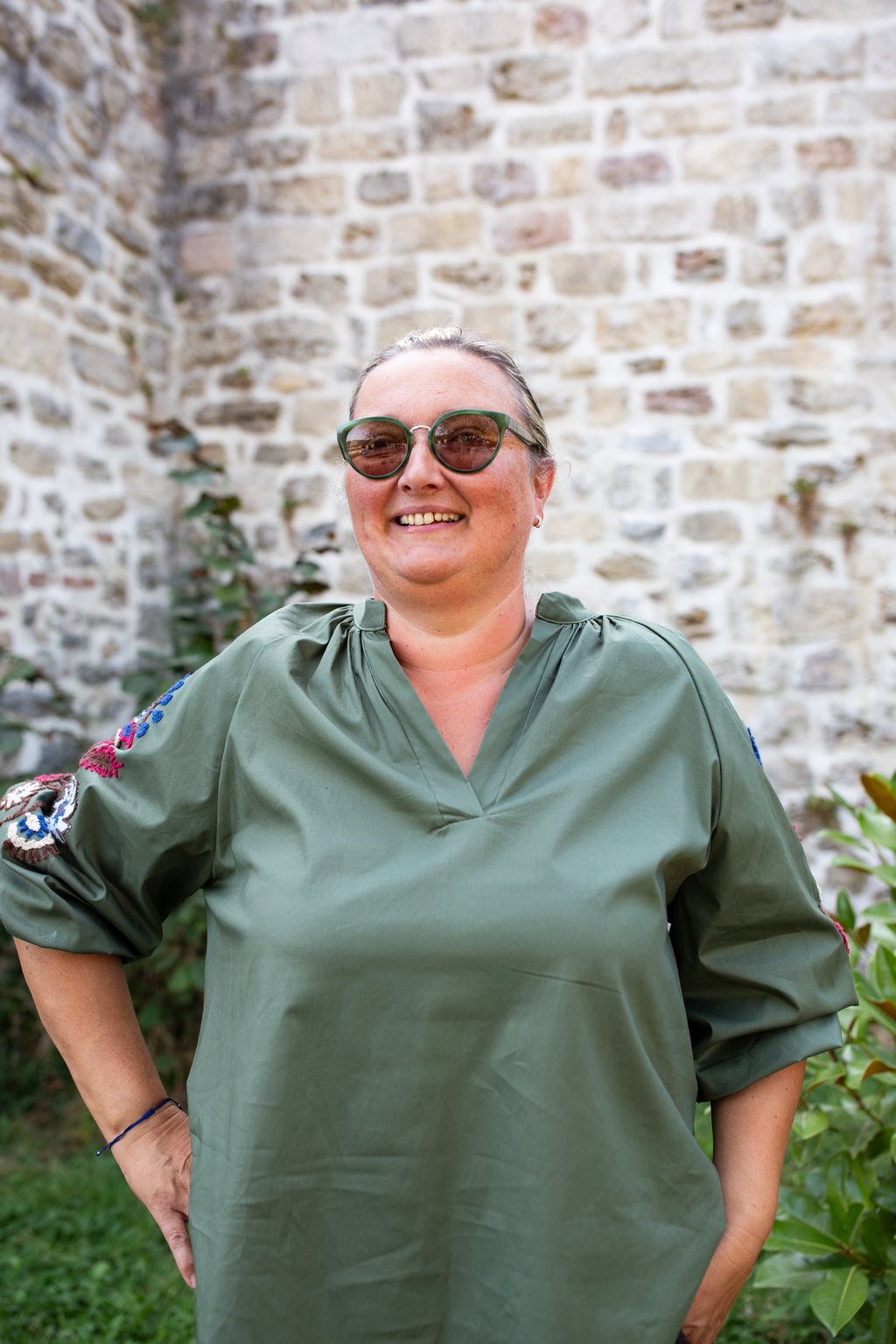 BIANCA VERTE _ Blouse brodée